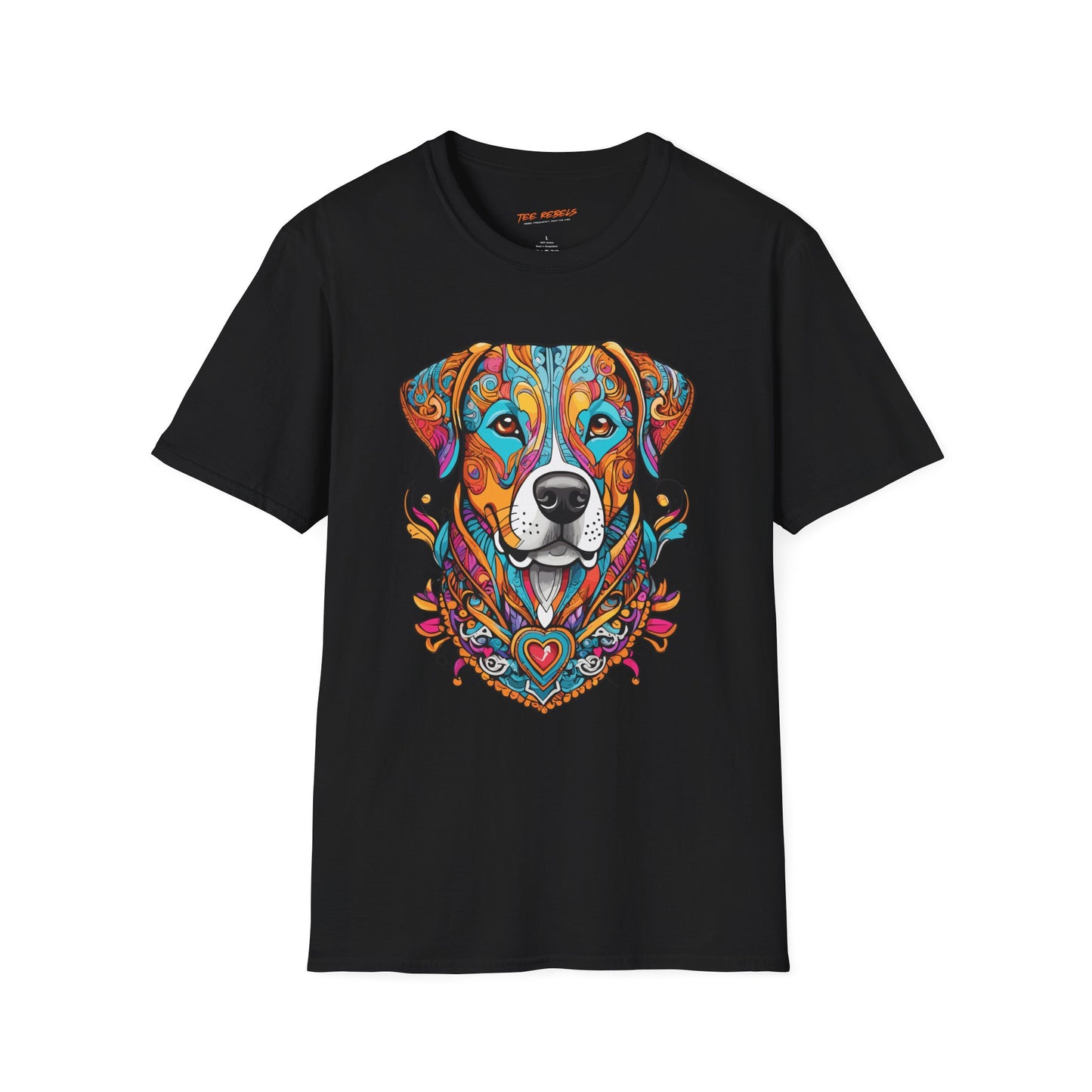 Psychedelic Dog Art Unisex T-Shirt | Dog Rebel Frequency