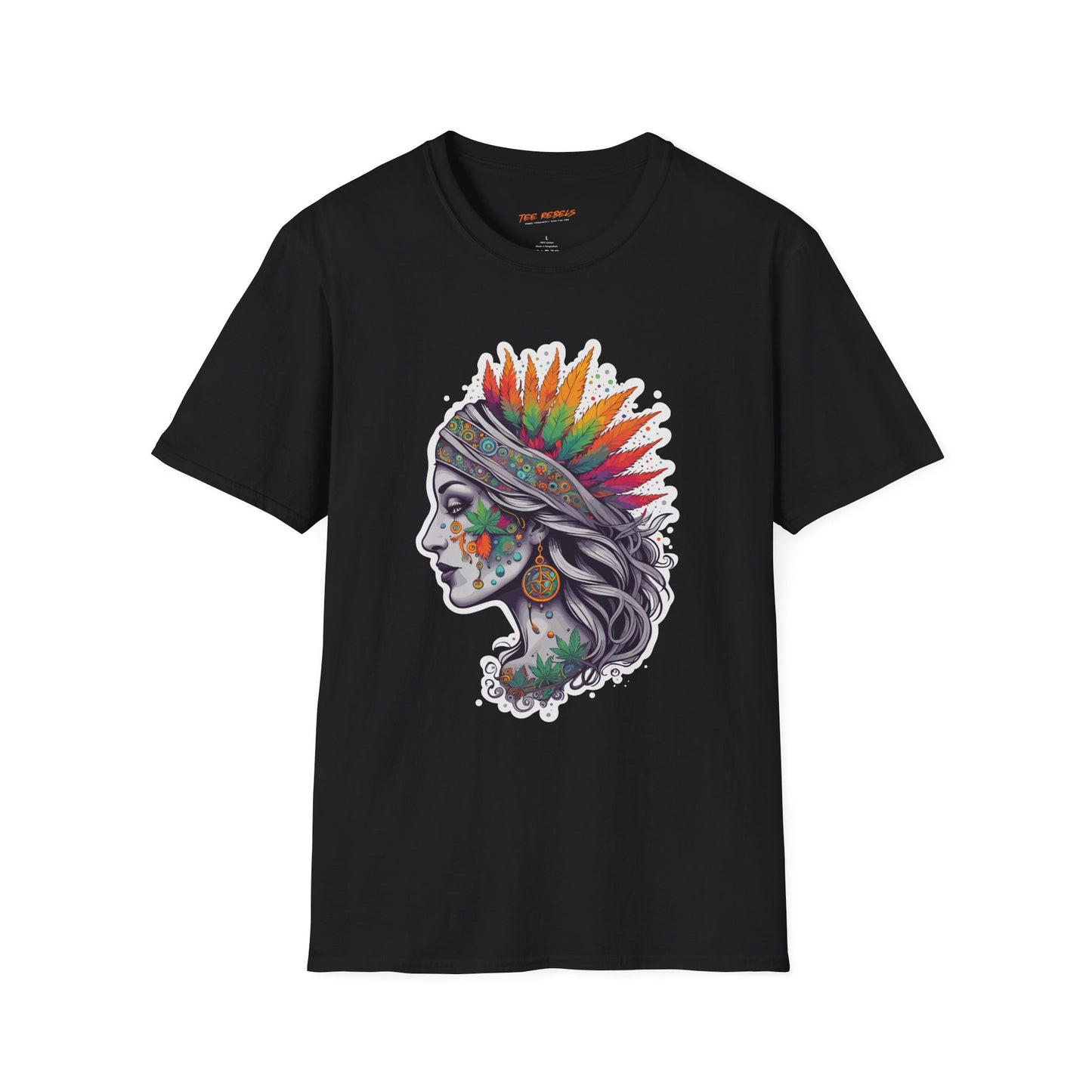 Bohemian Psychedelic Dream Lady Unisex Softstyle T-Shirt | Bohemian Rebel Frequency