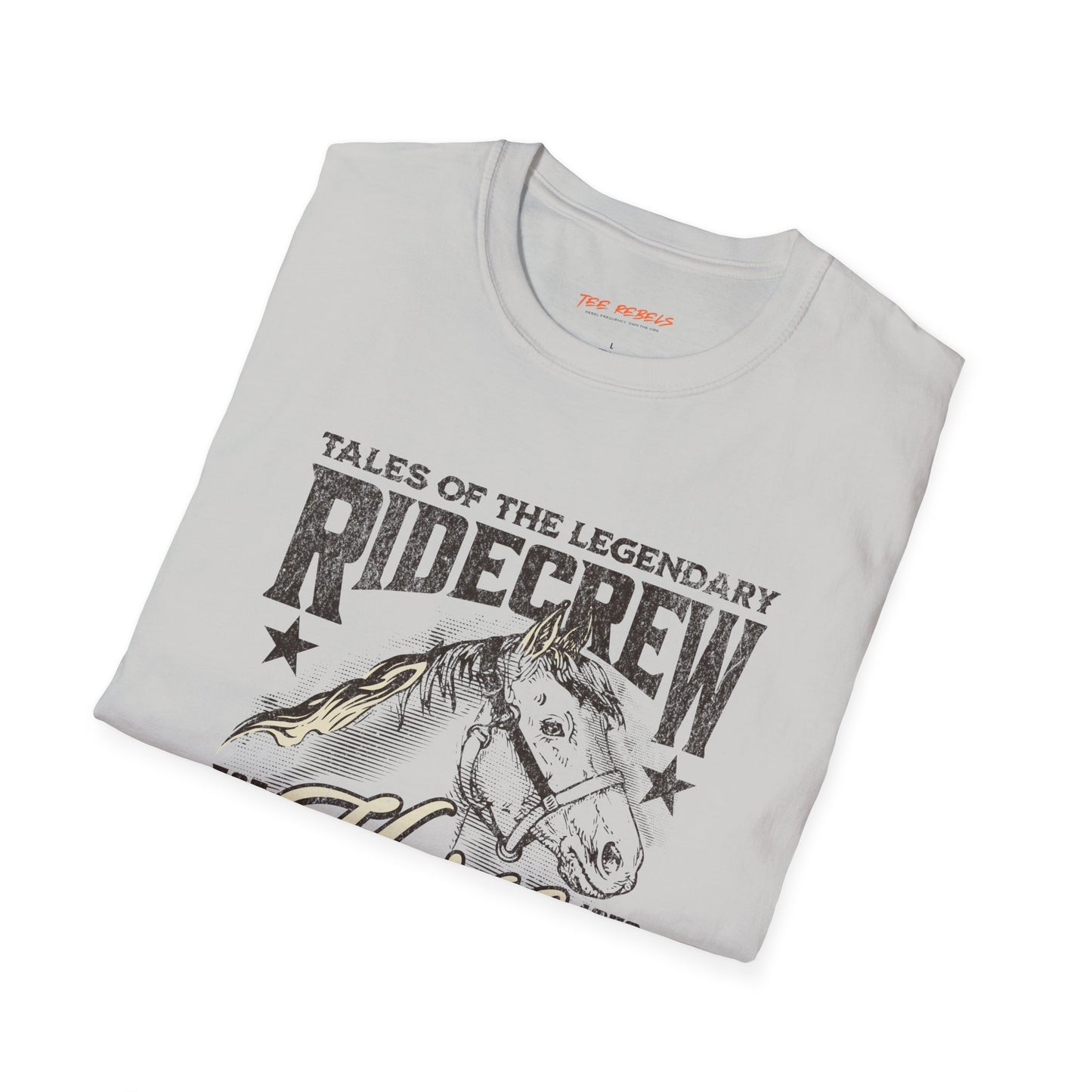 Ridecrew Stables Texas Unisex Streetwear T-Shirt | Horse Graphic T-Shirt | Horse Rebel Frequency