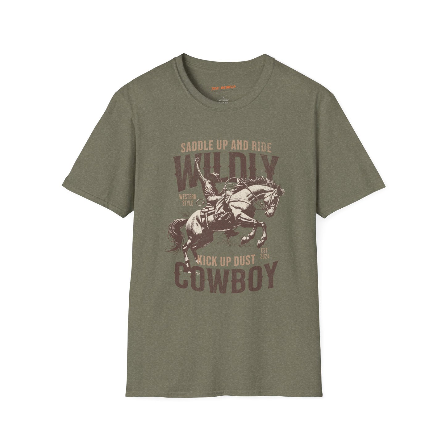 Wildly Cowboy Unisex Streetwear T-Shirt | American Western Graphic T-Shirt | Cowboy Rebel Frequency