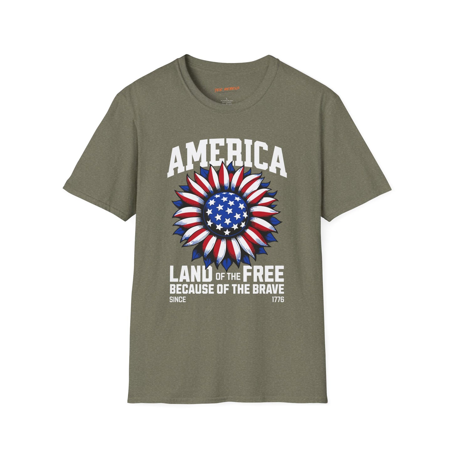 America Land of the Free Unisex Streetwear T-Shirt | America Graphic Design | America Rebel Frequency