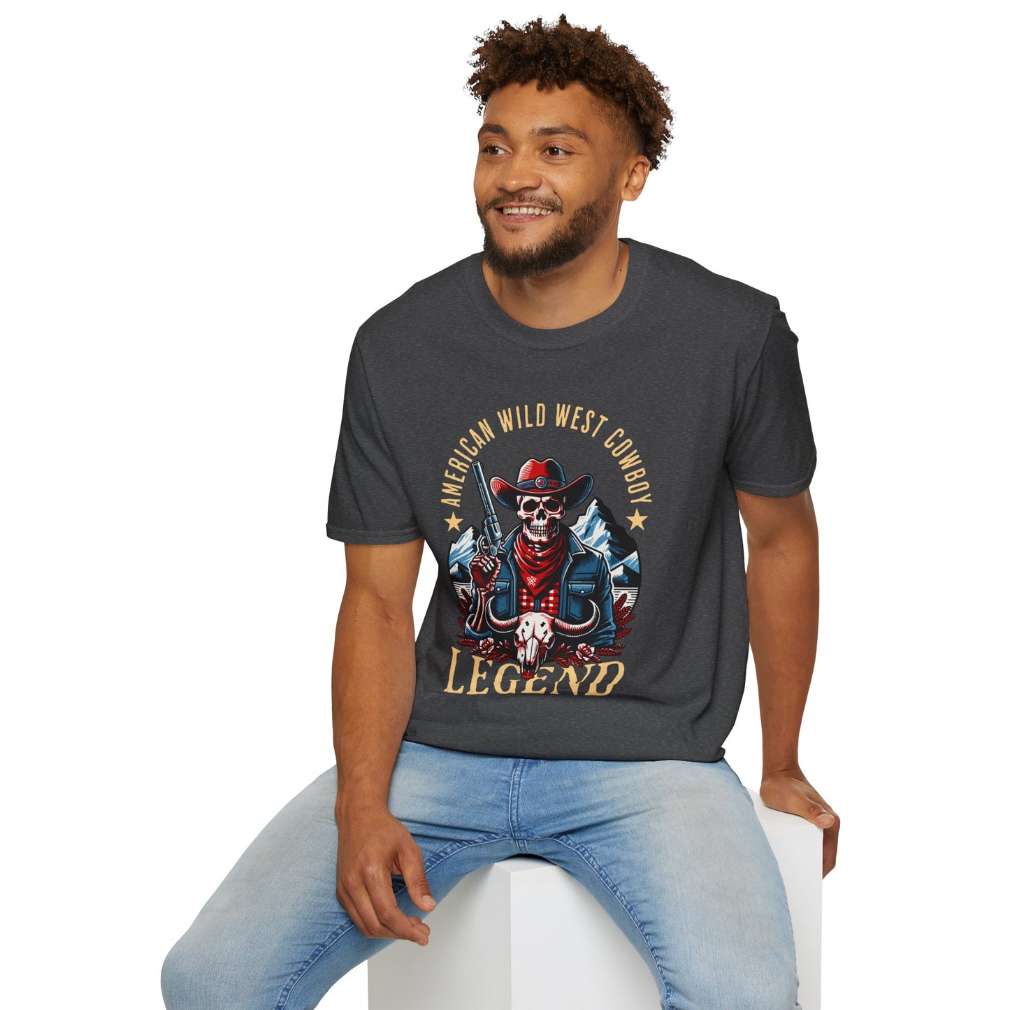American Wild West Cowboy Legend Unisex Streetwear T-Shirt | American Cowboy Graphic T-Shirt | Cowboy Rebel Frequency