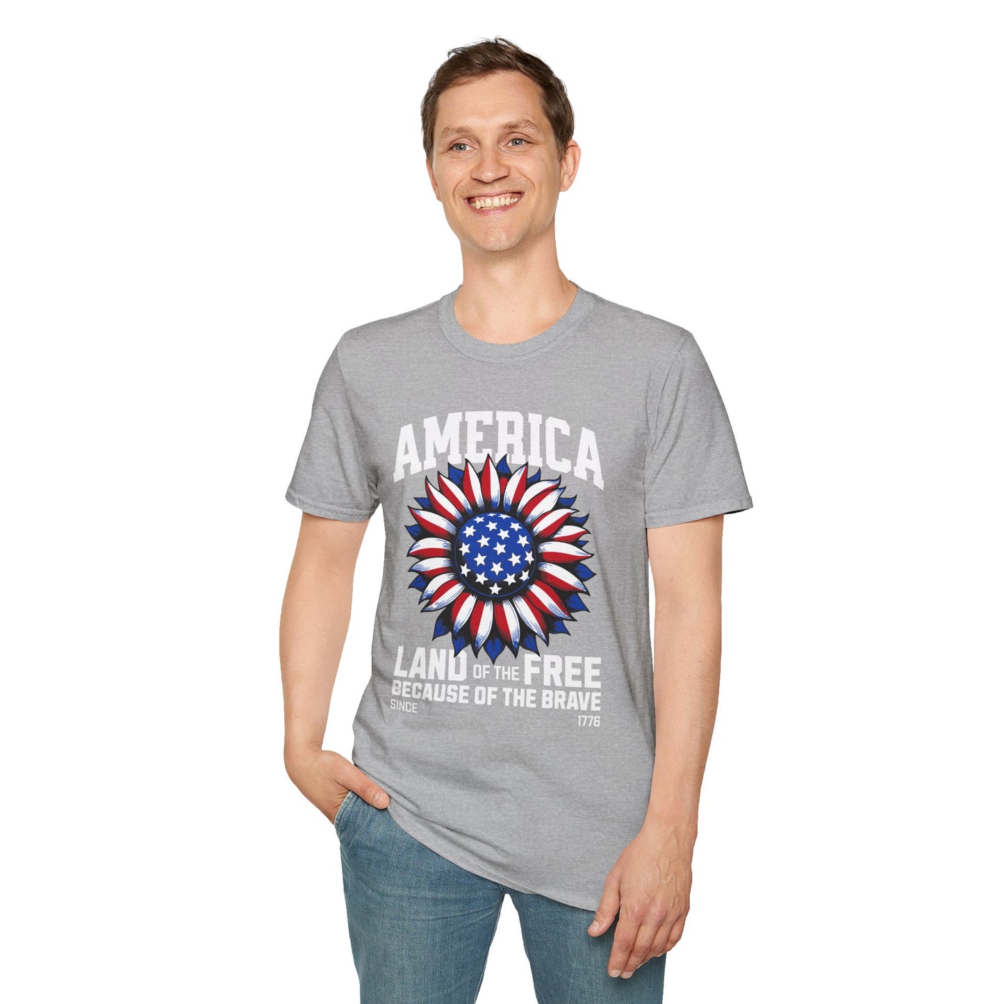 America Land of the Free Unisex Streetwear T-Shirt | America Graphic Design | America Rebel Frequency