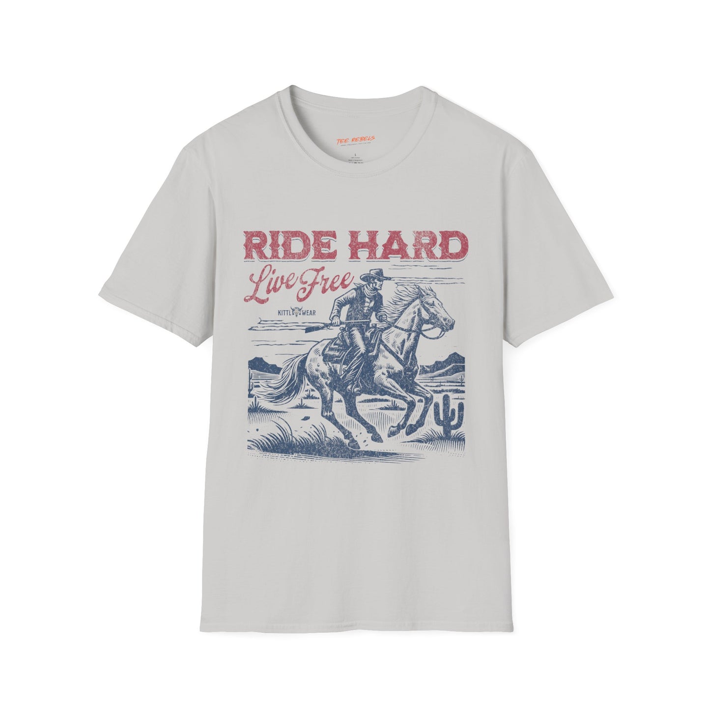 Ride Hard Live Free Unisex Streetwear T-Shirt | American Cowboy Graphic T-Shirt | Cowboy Rebel Frequency