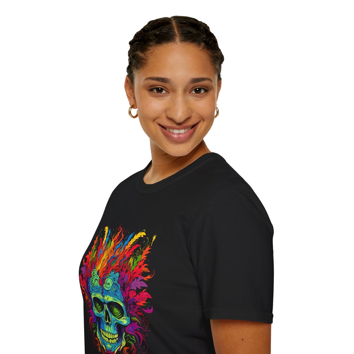 Psychedelic Skull & Feather Unisex T-Shirt | Skull Rebel Frequency