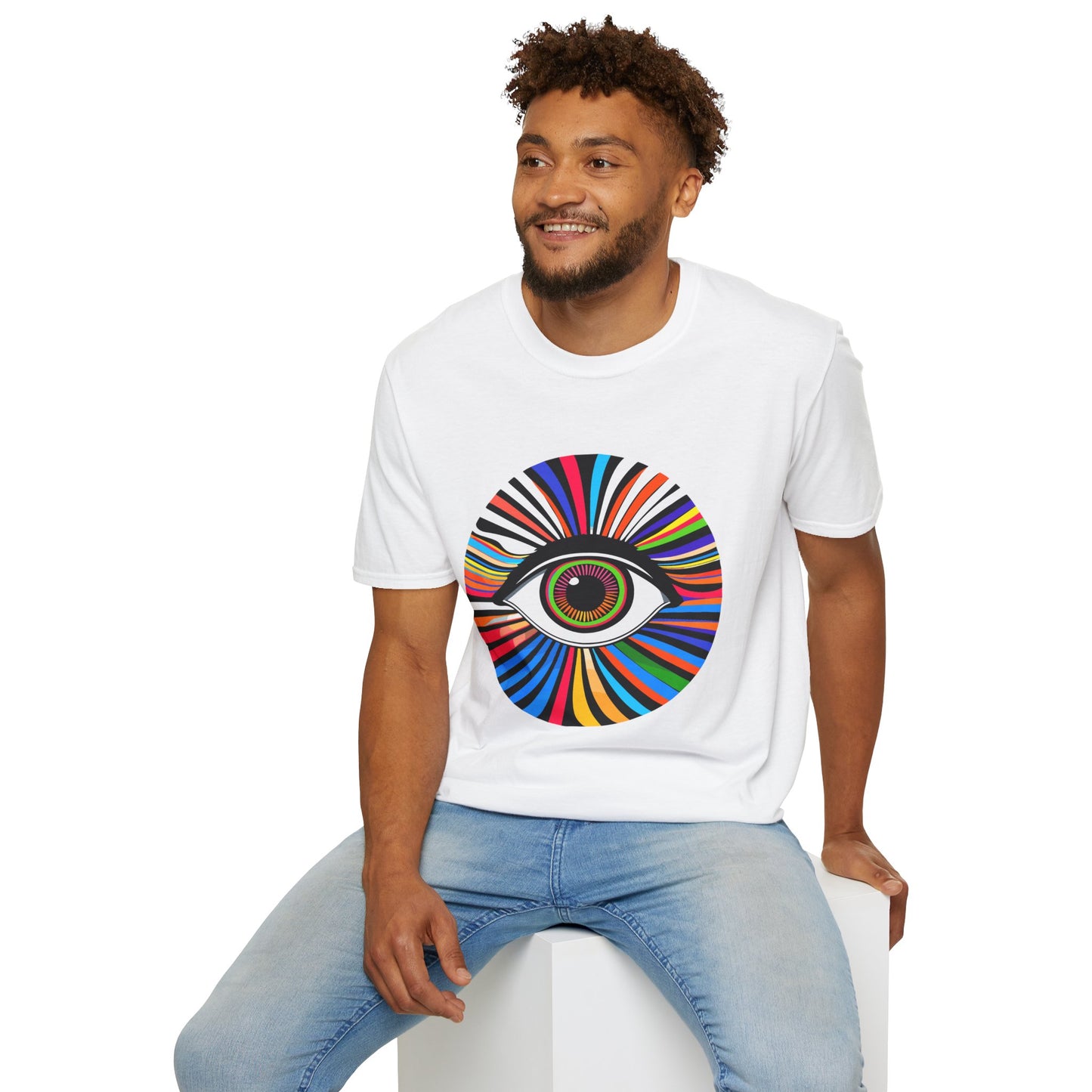 Psychedelic Eyeball Unisex Softstyle T-Shirt | Eye Rebel Frequency