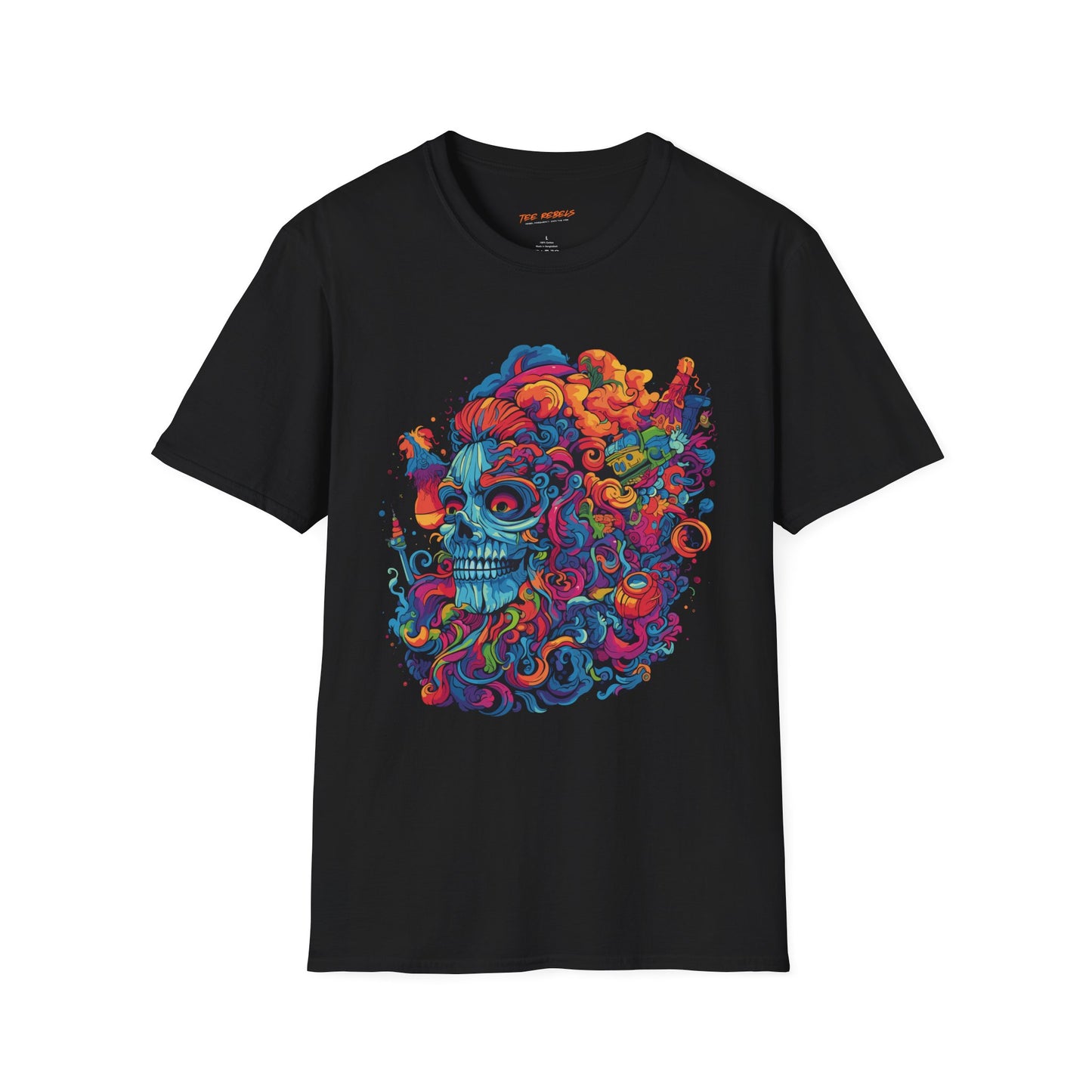 Psychedelic Skull Head Unisex T-Shirt | Skull Rebel Frequency