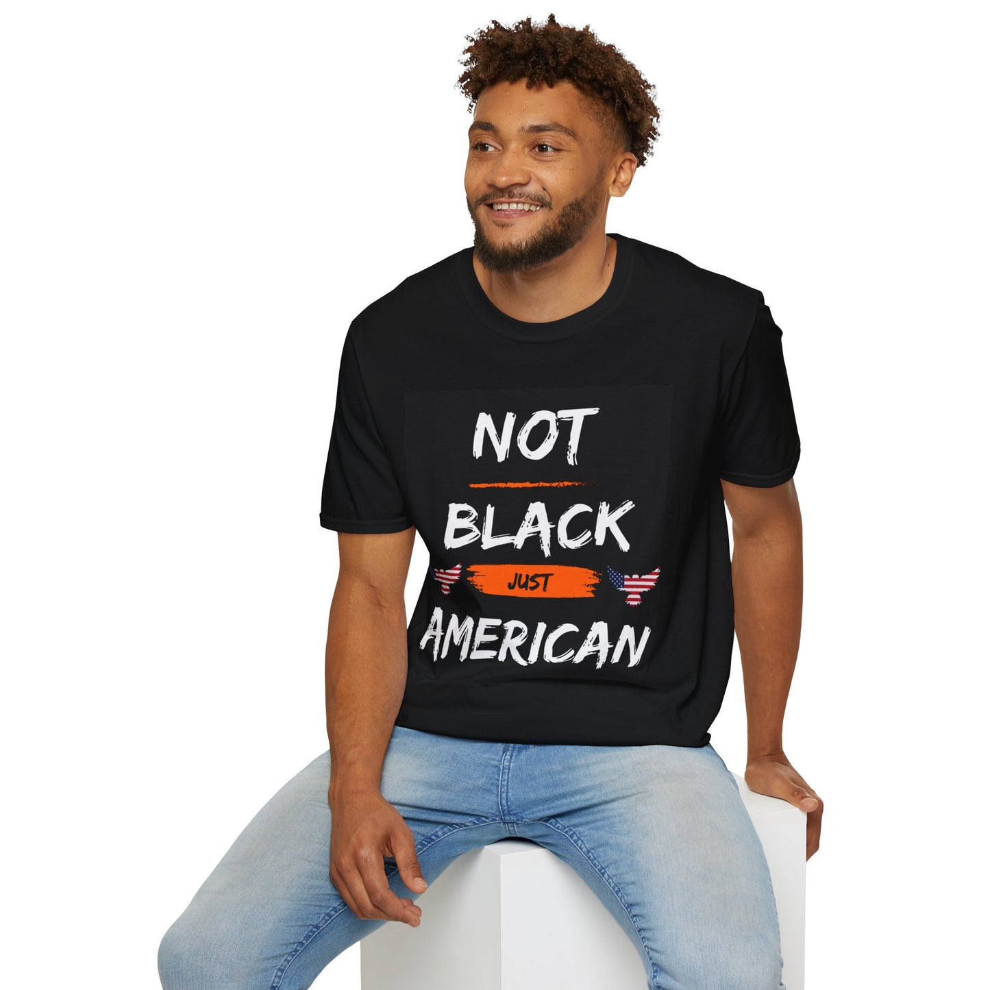 Not Black Just American Unisex Softstyle T-Shirt | Identity Rebel Frequency