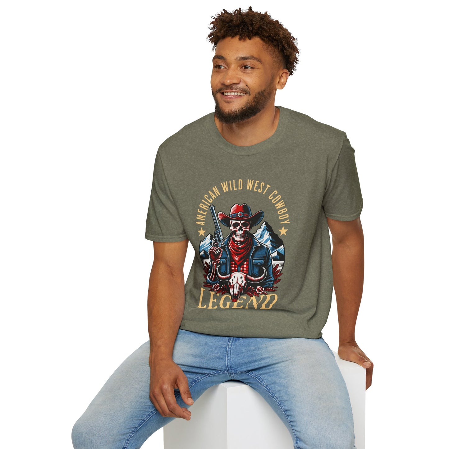 American Wild West Cowboy Legend Unisex Streetwear T-Shirt | American Cowboy Graphic T-Shirt | Cowboy Rebel Frequency