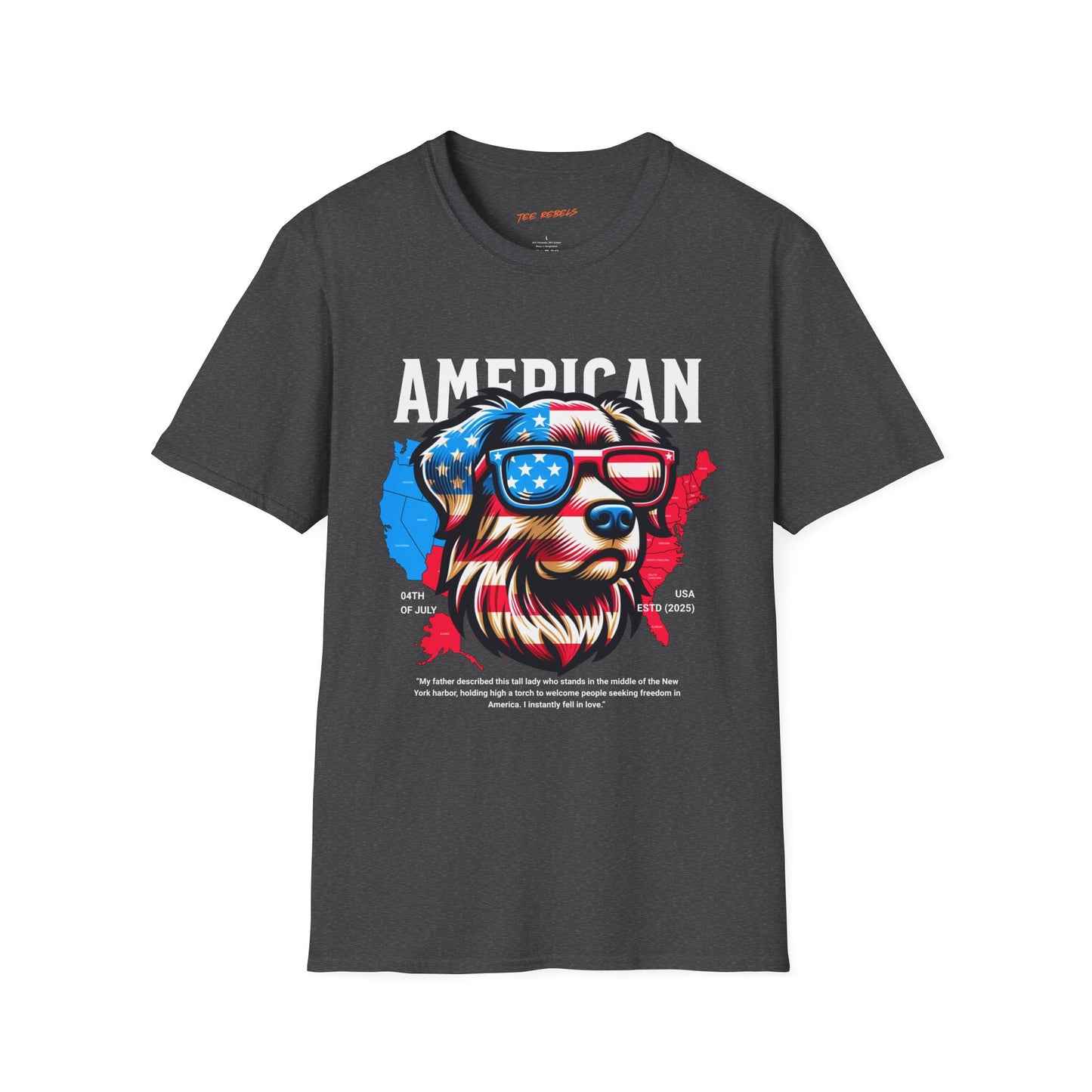 American Dog Unisex Streetwear T-Shirt | American Pride Tee | Gifts for Dog Lovers | Dog Rebel Frequency