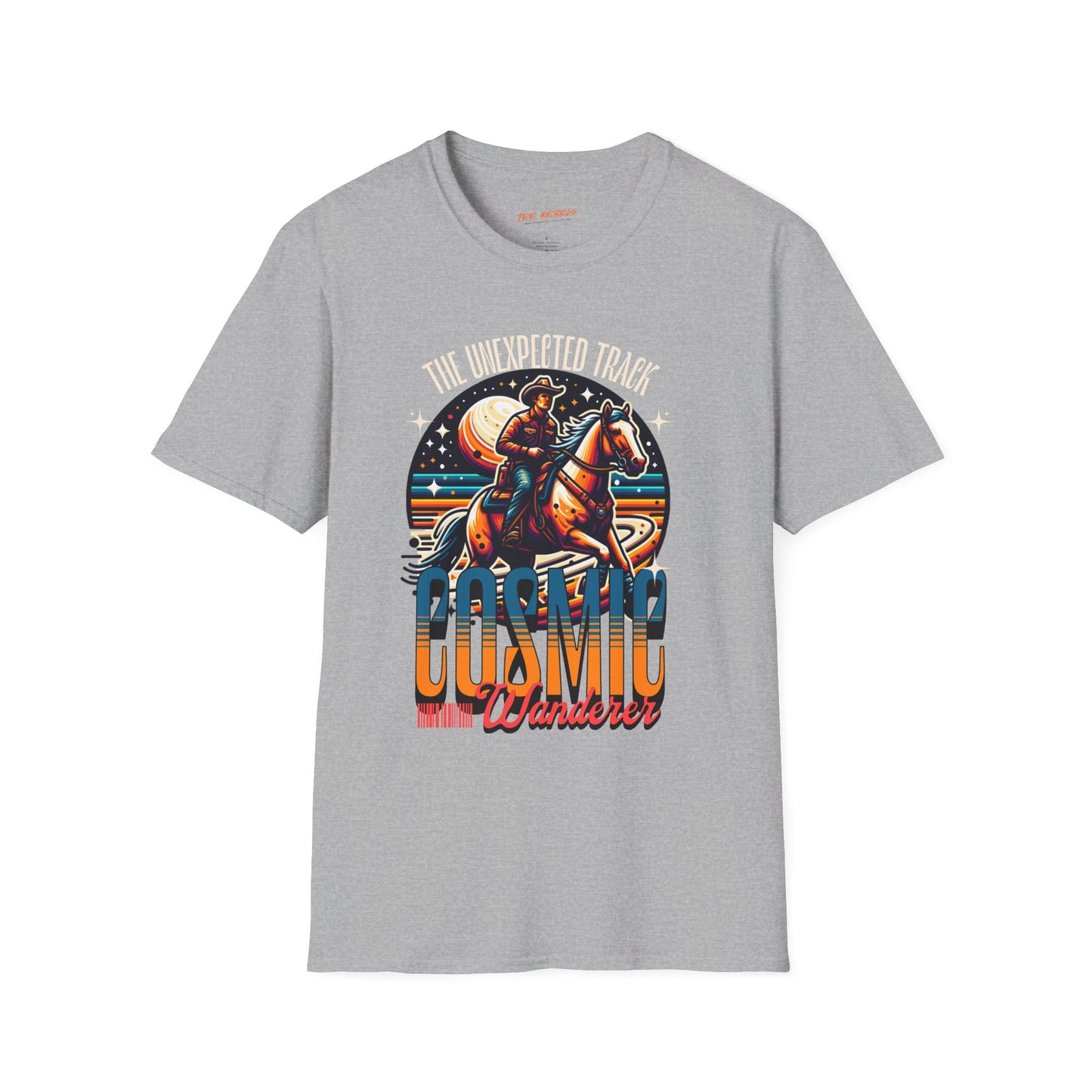 Cosmic Wanderer Unisex Streetwear T-Shirt | Cosmic Western Graphic T-Shirt | Wanderer Rebel Frequency