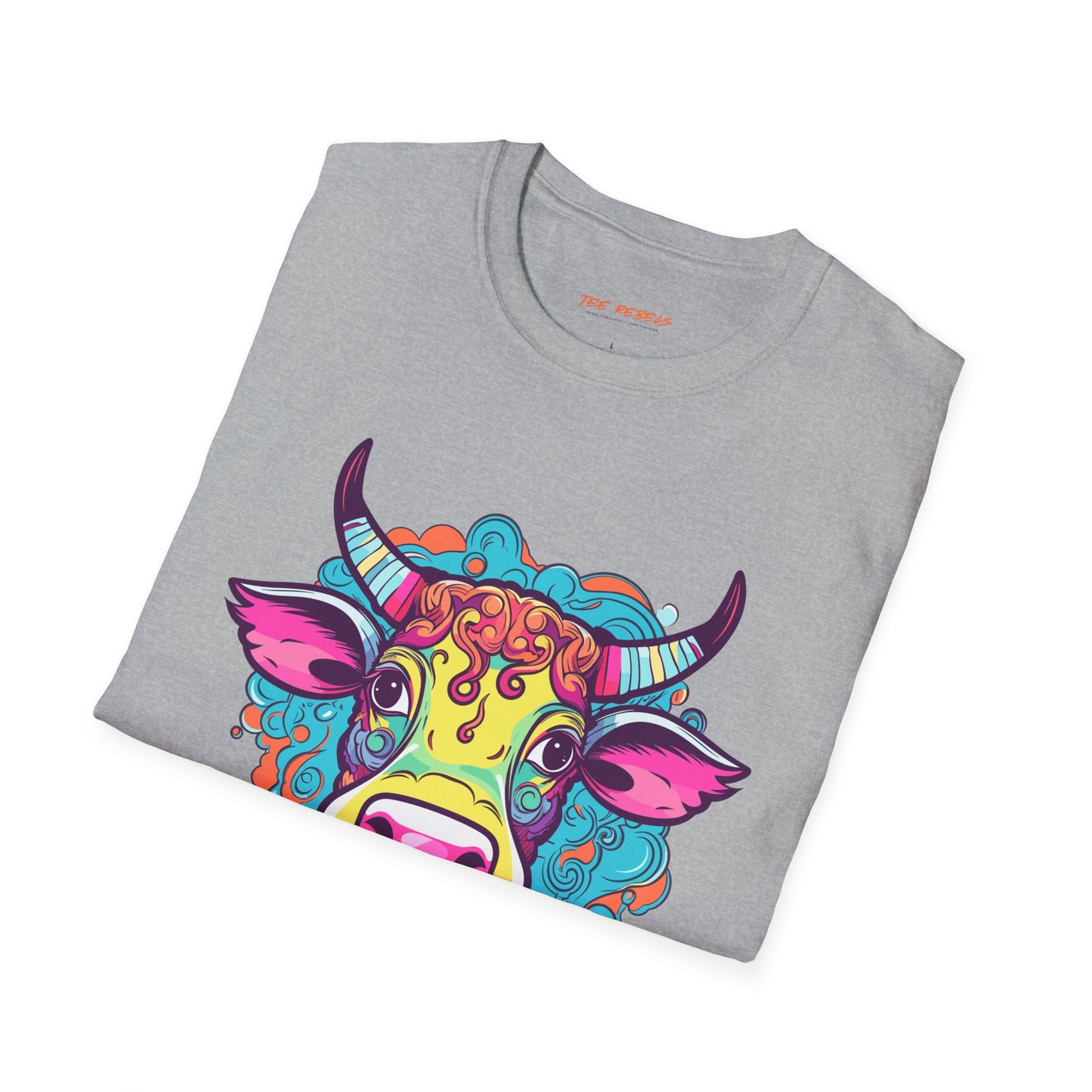 Psychedelic Cow TeeShirt, Fun Farm Animal TeeShirt | Cow Frequency