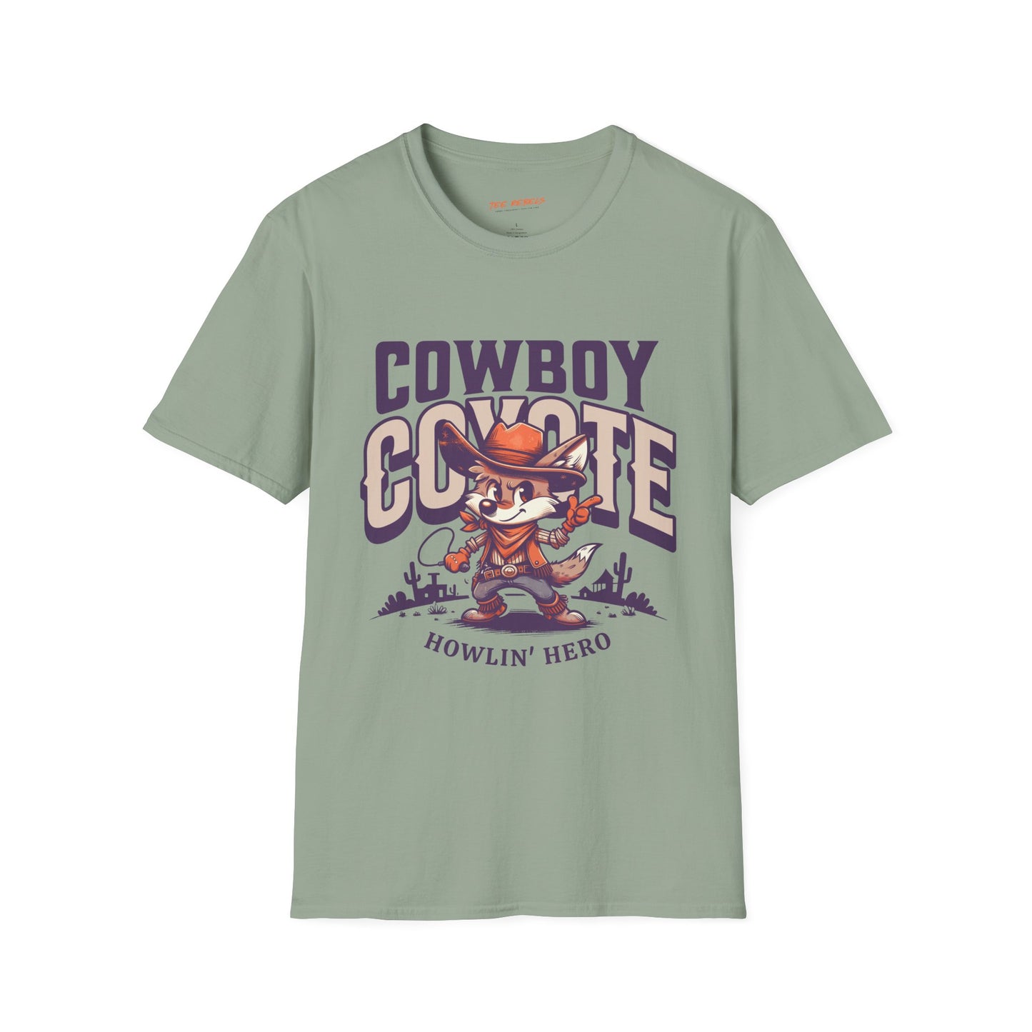 Cowboy Coyote Unisex Streetwear T-Shirt | Cowboy Graphic T-Shirt | Coyote Rebel Frequency