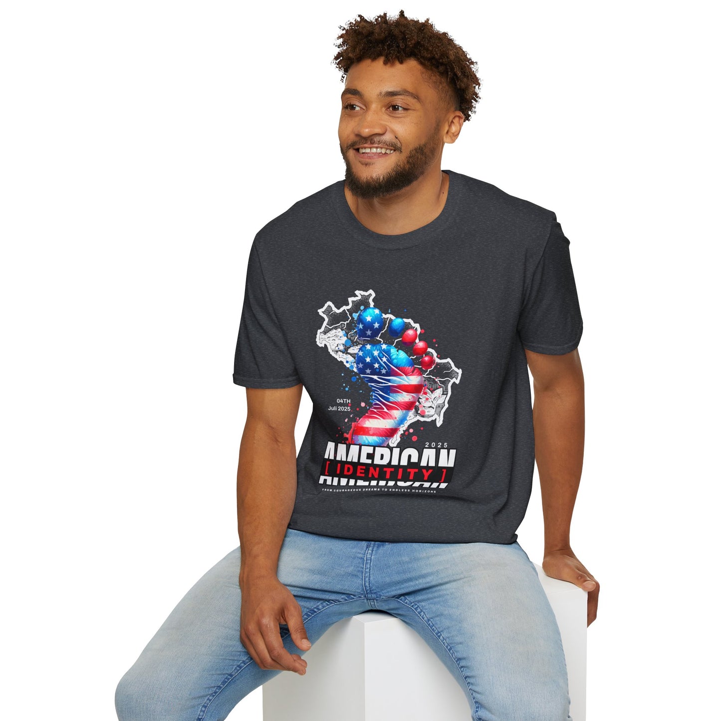 American Identity Footprint Unisex Streetwear T-Shirt | American Graphic T-Shirt | Identity Rebel Frequency