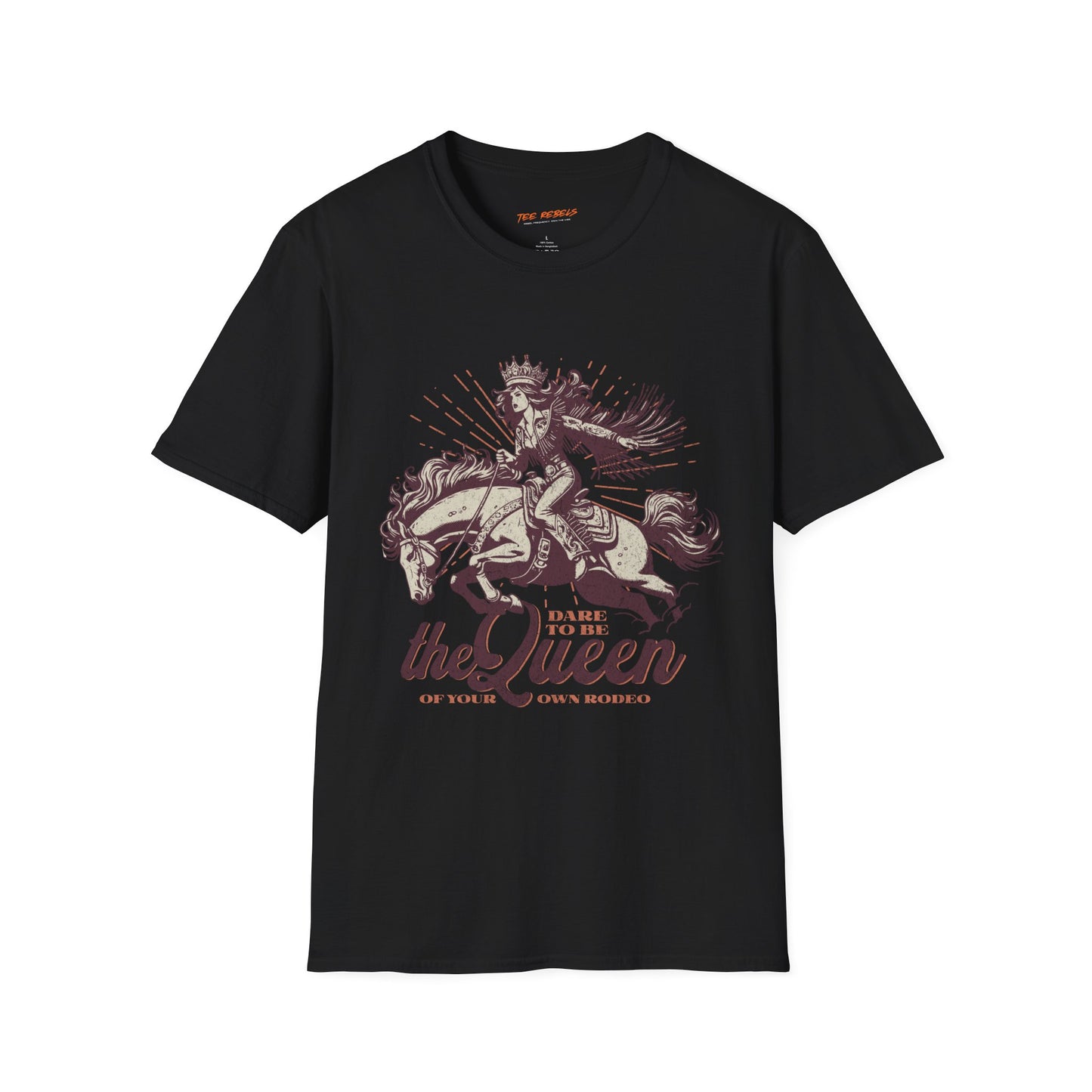 Dare to be the Queen of the Rodeo Unisex Streetwear T-Shirt | American Cowgirl Graphic T-Shirt | Rodeo Rebel Frequency