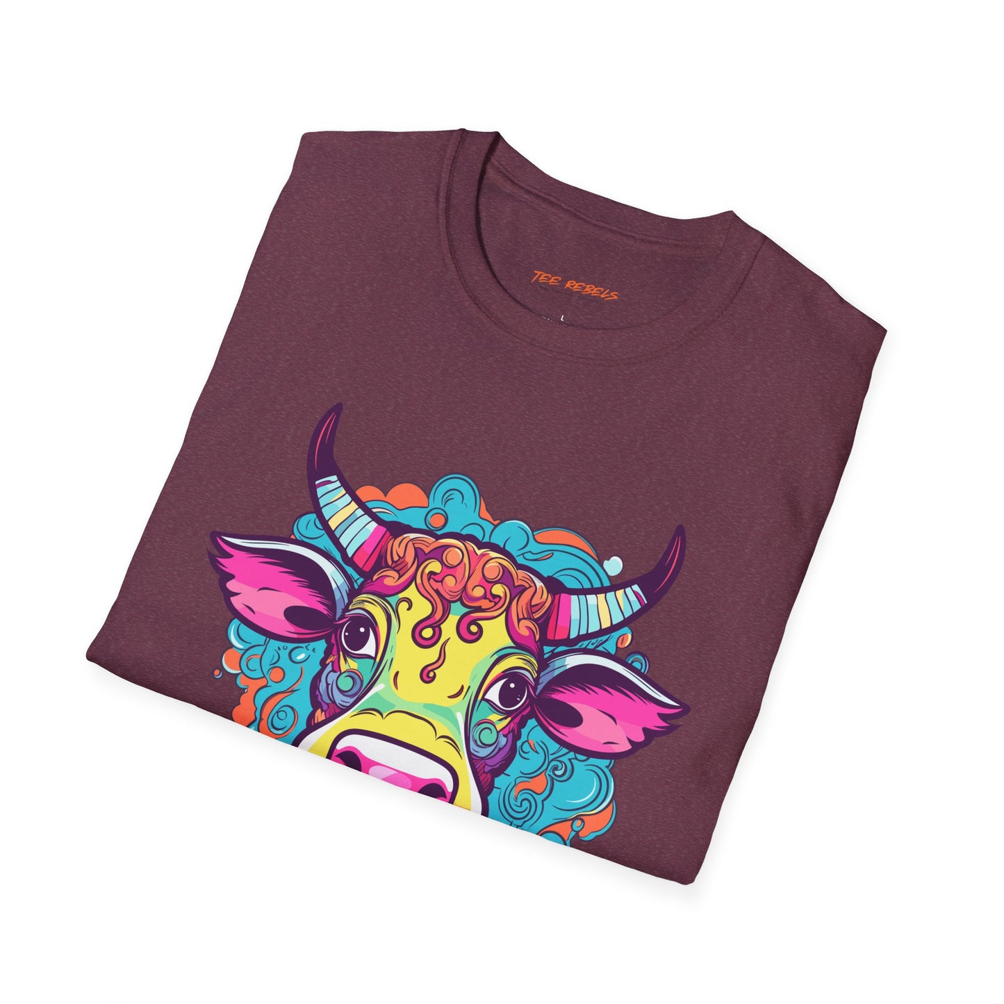 Psychedelic Cow TeeShirt, Fun Farm Animal TeeShirt | Cow Frequency