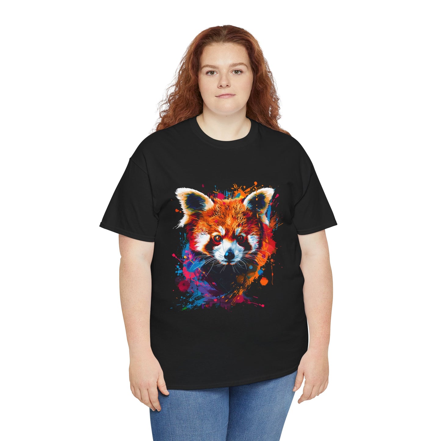 Colorful Red Panda Graphic Unisex Heavy Cotton Tee | Red Panda Rebel Frequency