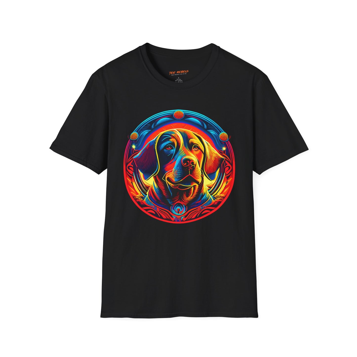 Psychedelic Dog Portrait Unisex T-Shirt | Dog Rebel Frequency
