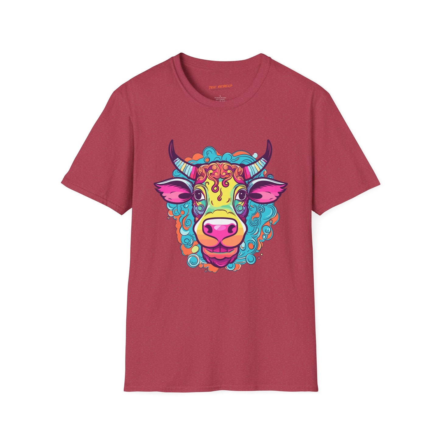Psychedelic Cow TeeShirt, Fun Farm Animal TeeShirt | Cow Frequency