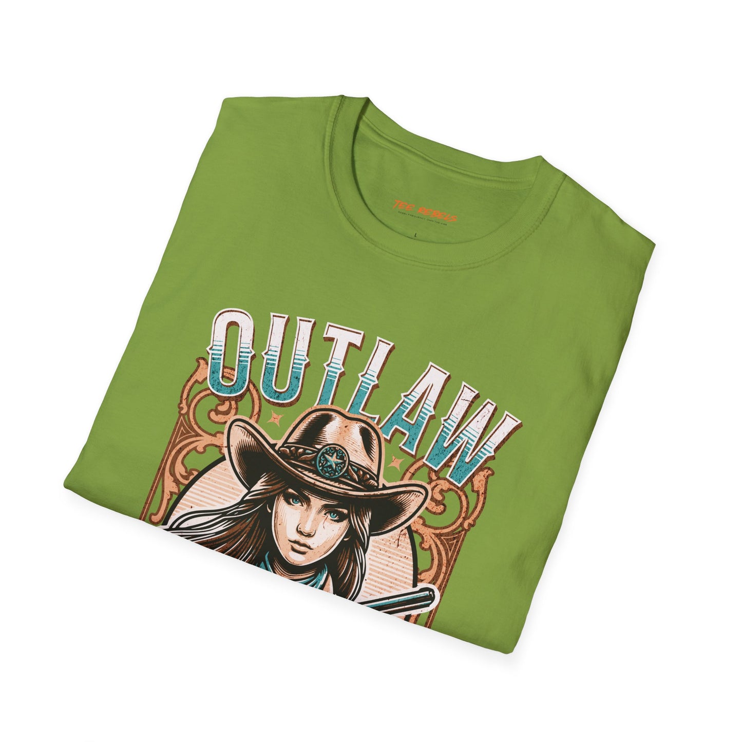 Outlaw Cowgirl Unisex Streetwear T-Shirt | Wild West Graphic T-Shirt | Western Graphic T-Shirt | Cowgirl Rebel Frequency