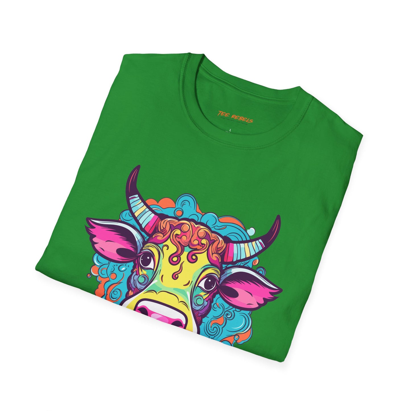 Psychedelic Cow TeeShirt, Fun Farm Animal TeeShirt | Cow Frequency