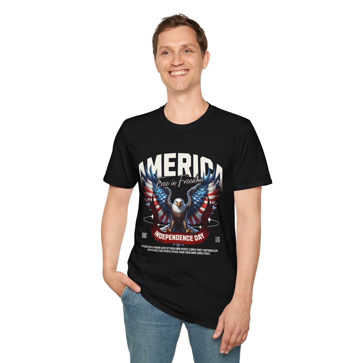 America Independence Day Eagle Unisex Streetwear T-Shirt | America Graphic Tee | Eagle Rebel Frequency