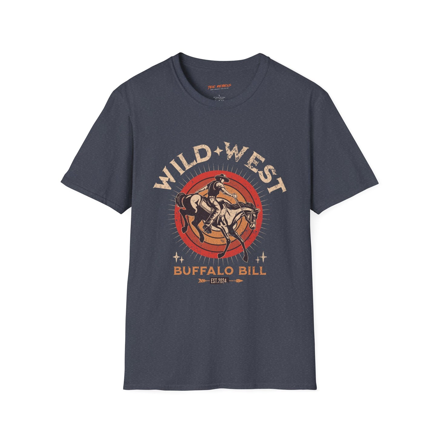Wild West Buffalo Bill Vintage Graphic Unisex Streetwear T-Shirt, Spread Love Graphic Tee, Unisex Shirt for Rodeo Fans, Retro Apparel, Gifts for Adventurers