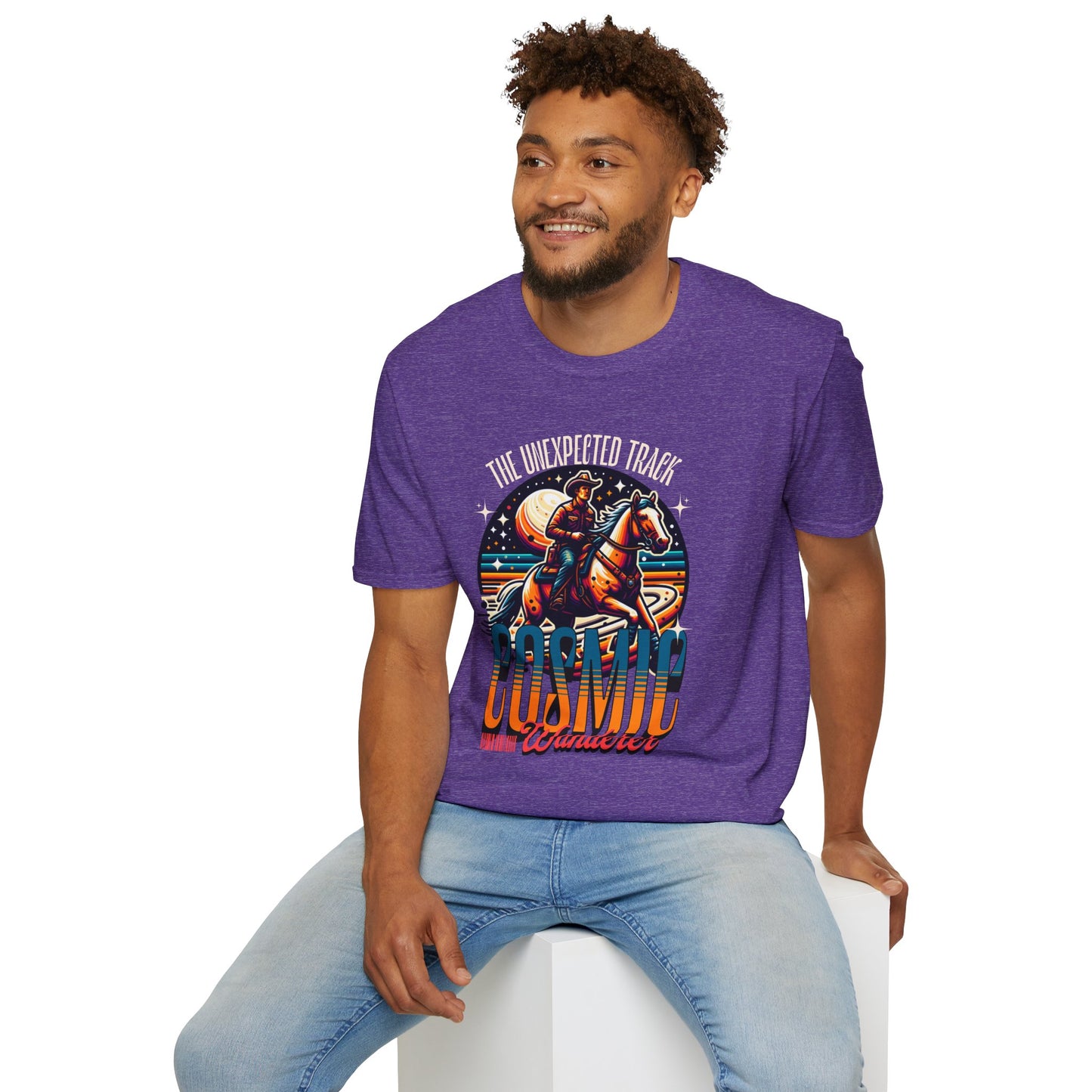 Cosmic Wanderer Unisex Streetwear T-Shirt | Cosmic Western Graphic T-Shirt | Wanderer Rebel Frequency