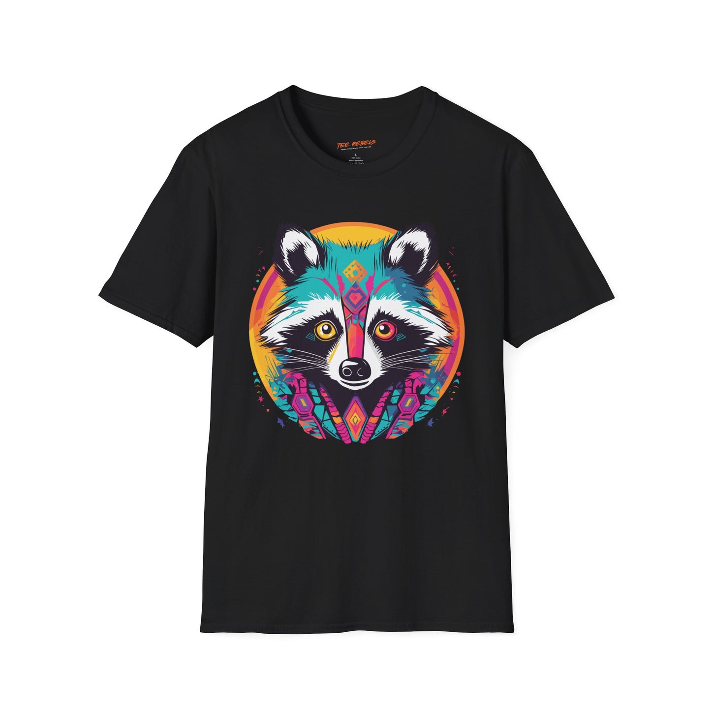 Psychedelic Raccoon Raver Unisex T-Shirt | Raccoon Rebel Frequency