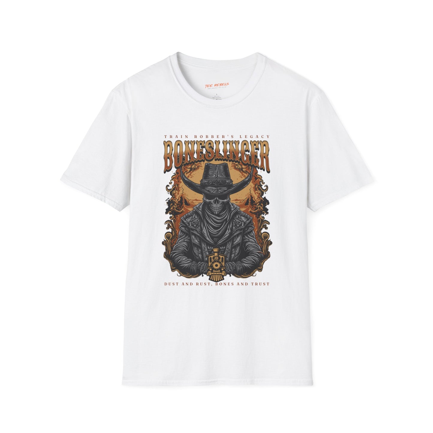 Boneslinger Vintage Unisex Streetwear T-Shirt | Old Wild West Graphic T-Shirt | Skull Rebel Frequency