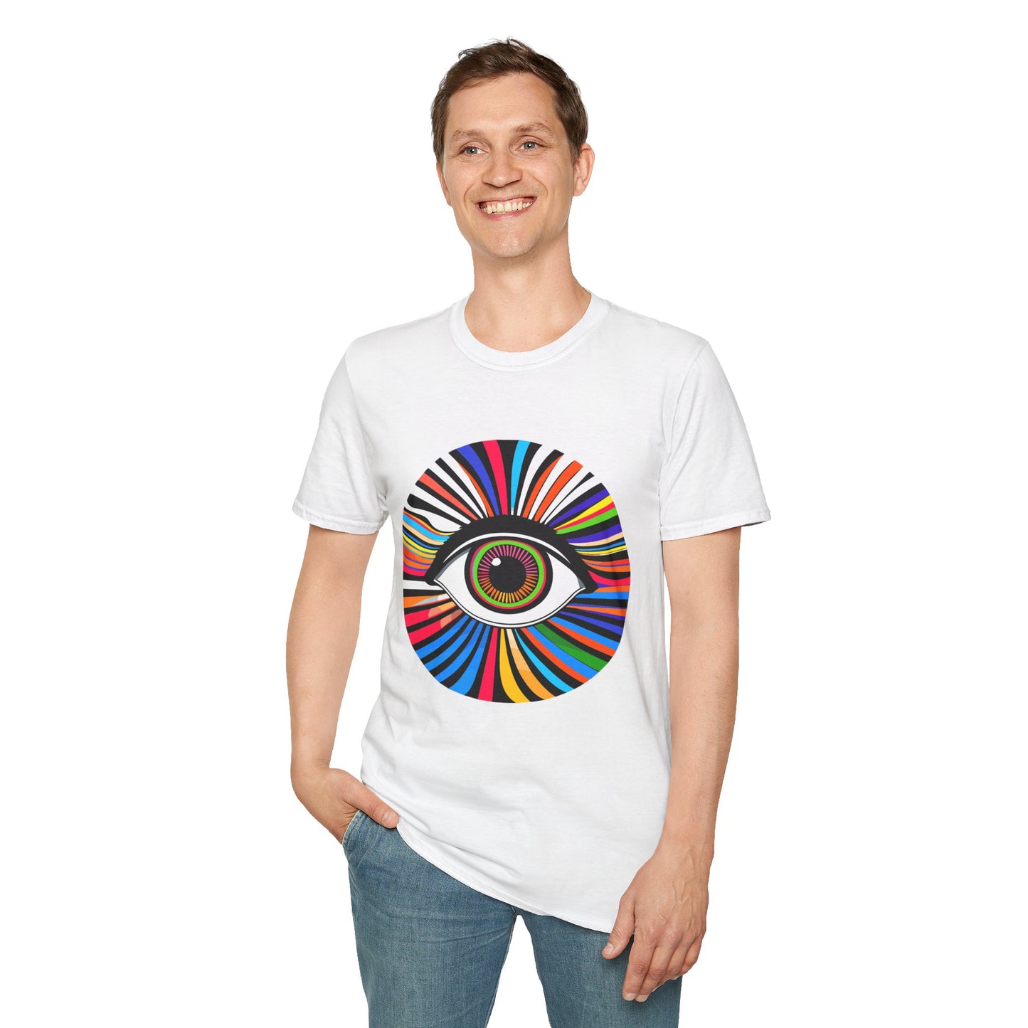Psychedelic Eyeball Unisex Softstyle T-Shirt | Eye Rebel Frequency