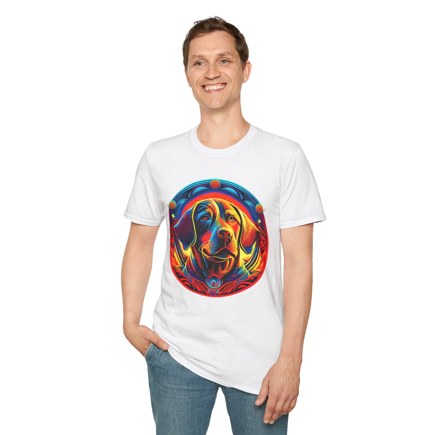 Psychedelic Dog Portrait Unisex T-Shirt | Dog Rebel Frequency