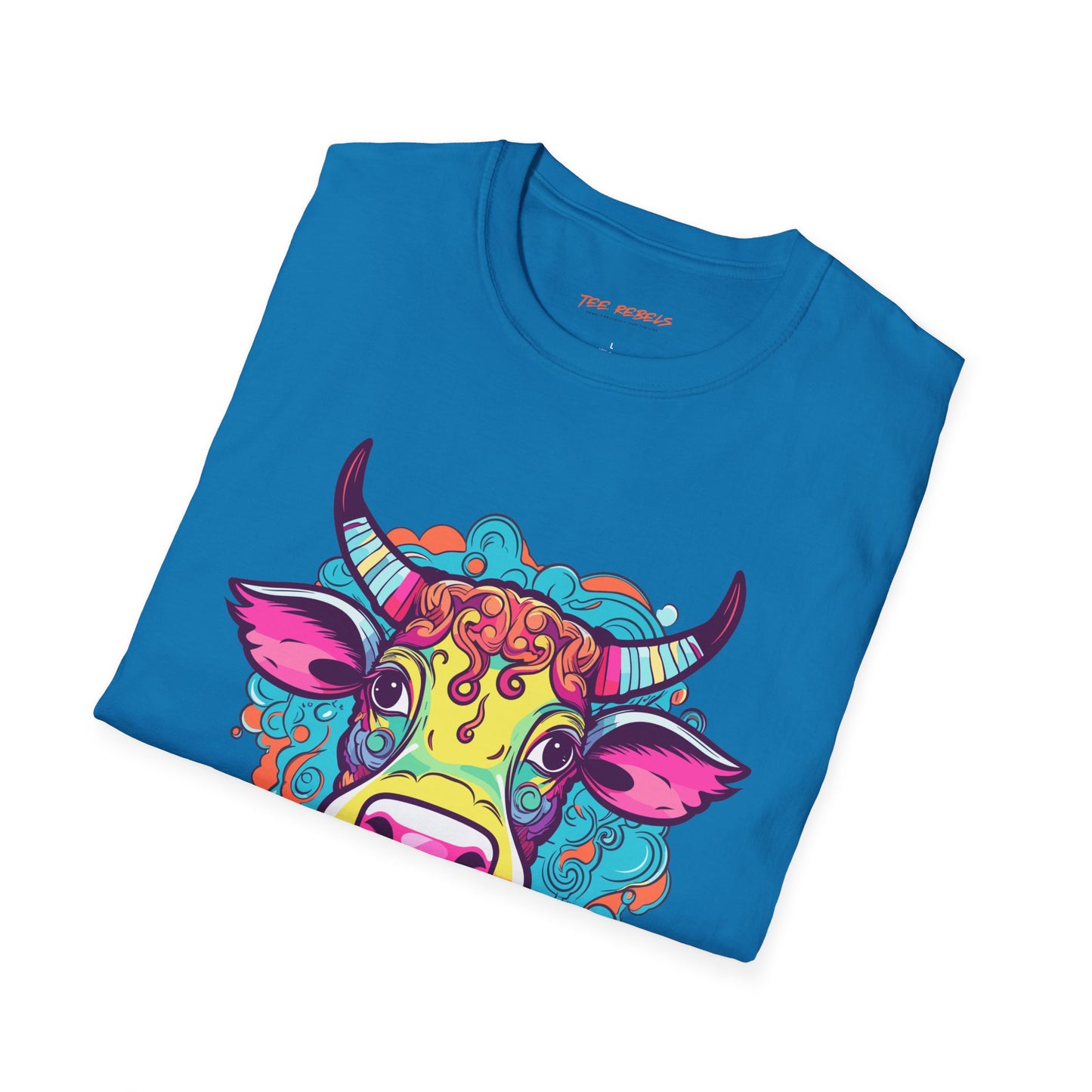 Psychedelic Cow TeeShirt, Fun Farm Animal TeeShirt | Cow Frequency