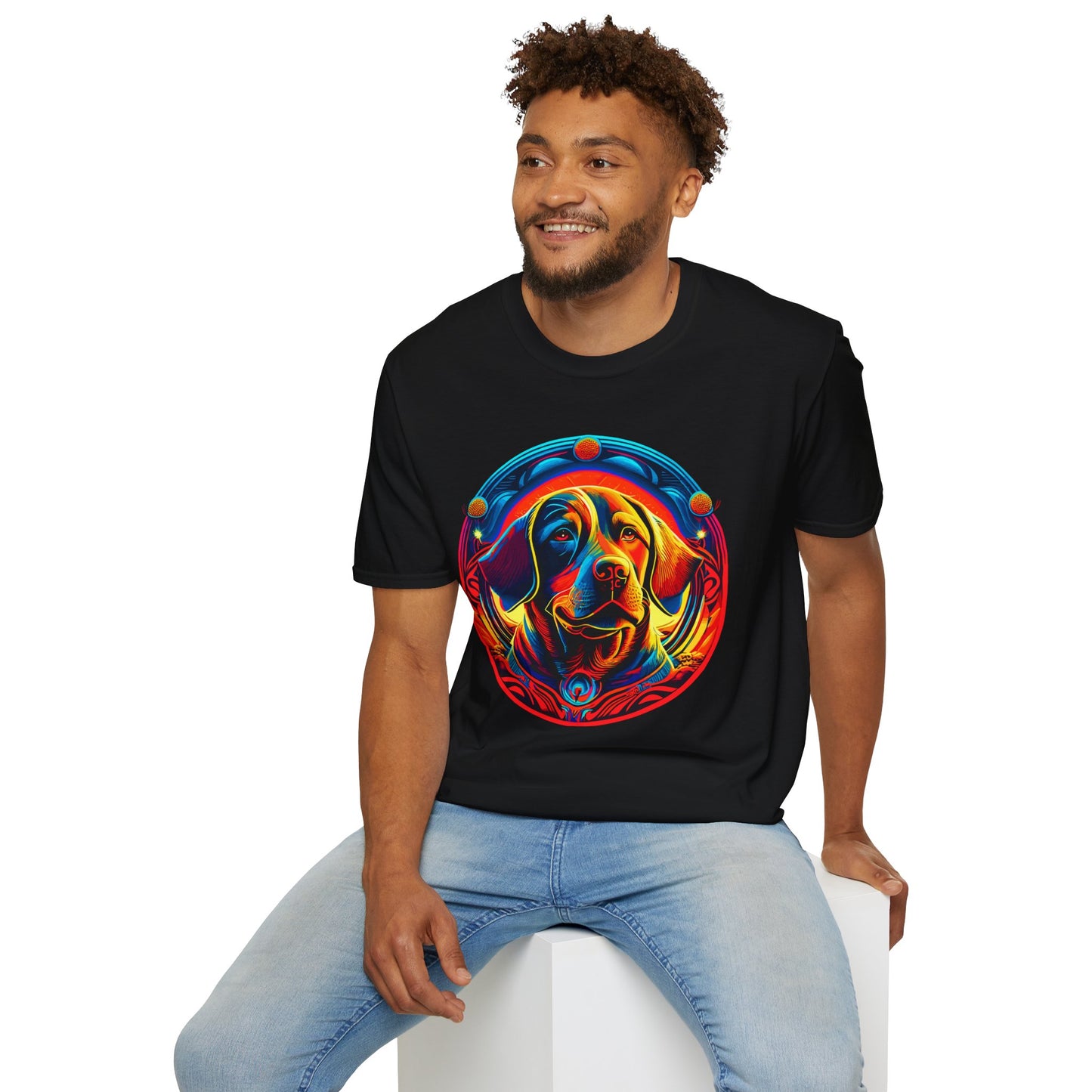 Psychedelic Dog Portrait Unisex T-Shirt | Dog Rebel Frequency