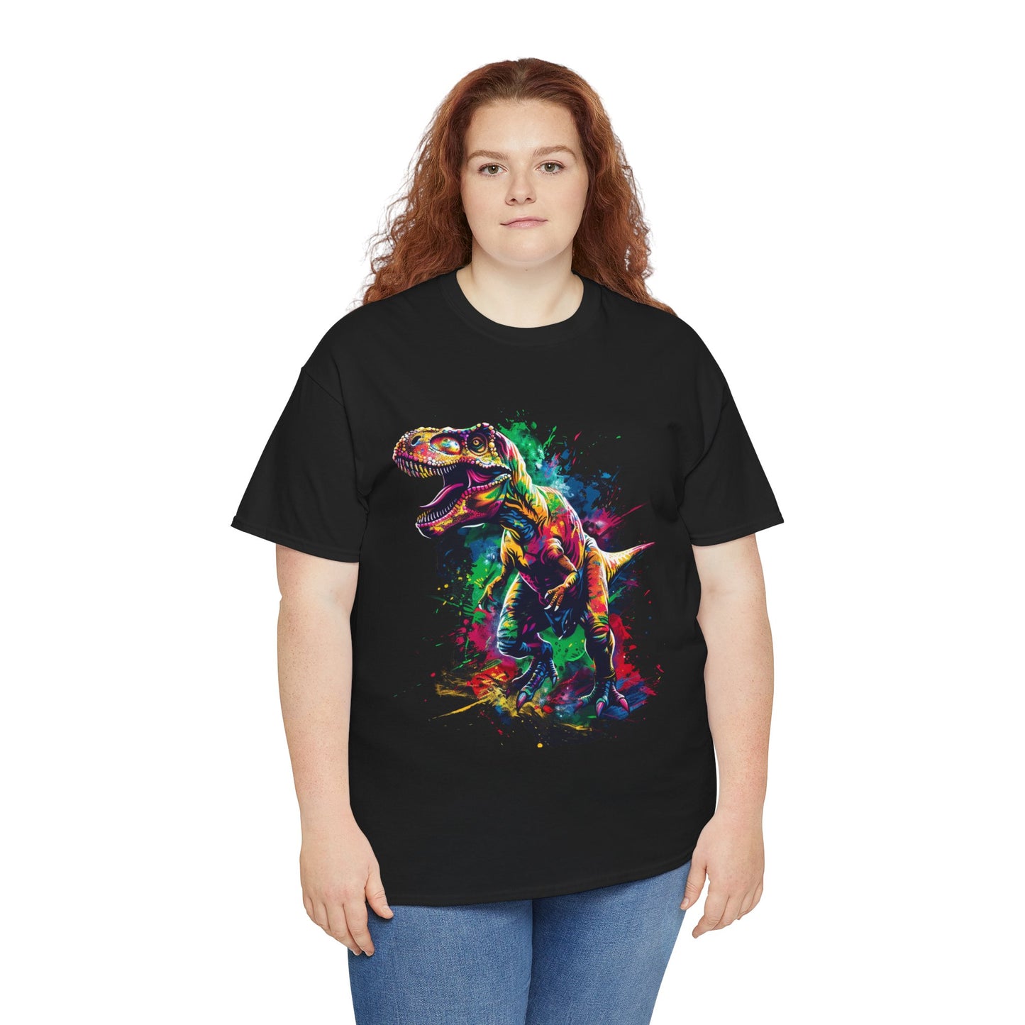 Colorful T-Rex Unisex Heavy Cotton Tee | T-Rex Rebel Frequency