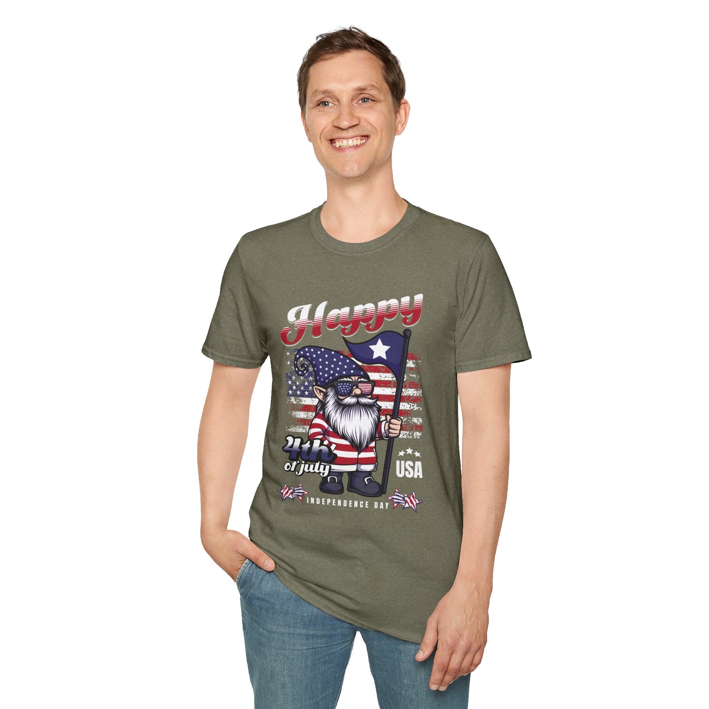 Gnome Happy 4th of July Unisex Streetwear T-Shirt | 4th of July Graphic T-Shirt | Gnome Rebel Frequency