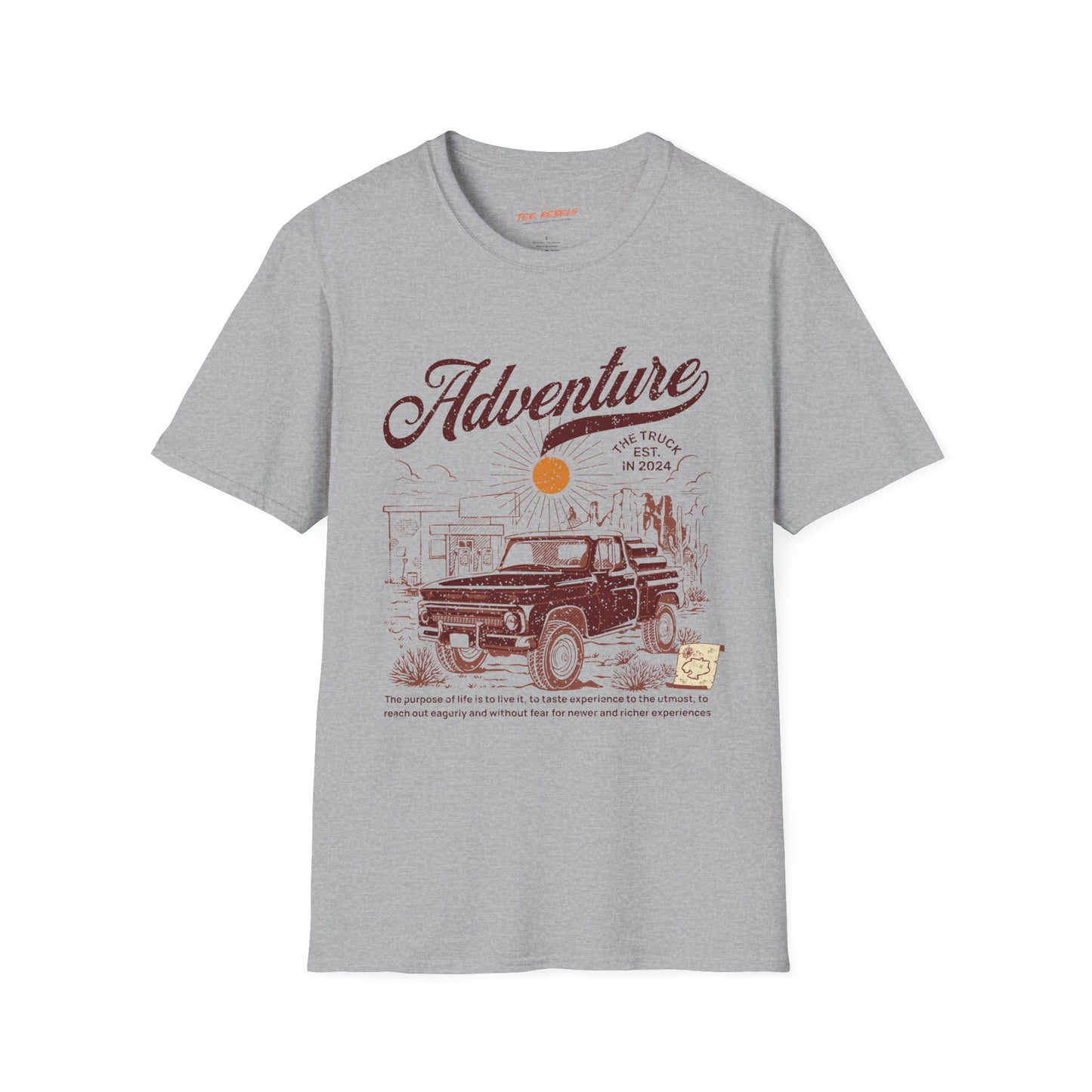 Adventure Truckin Unisex Streetwear T-Shirt | Adventure Graphic T-Shirt | Adventure Rebel Frequency