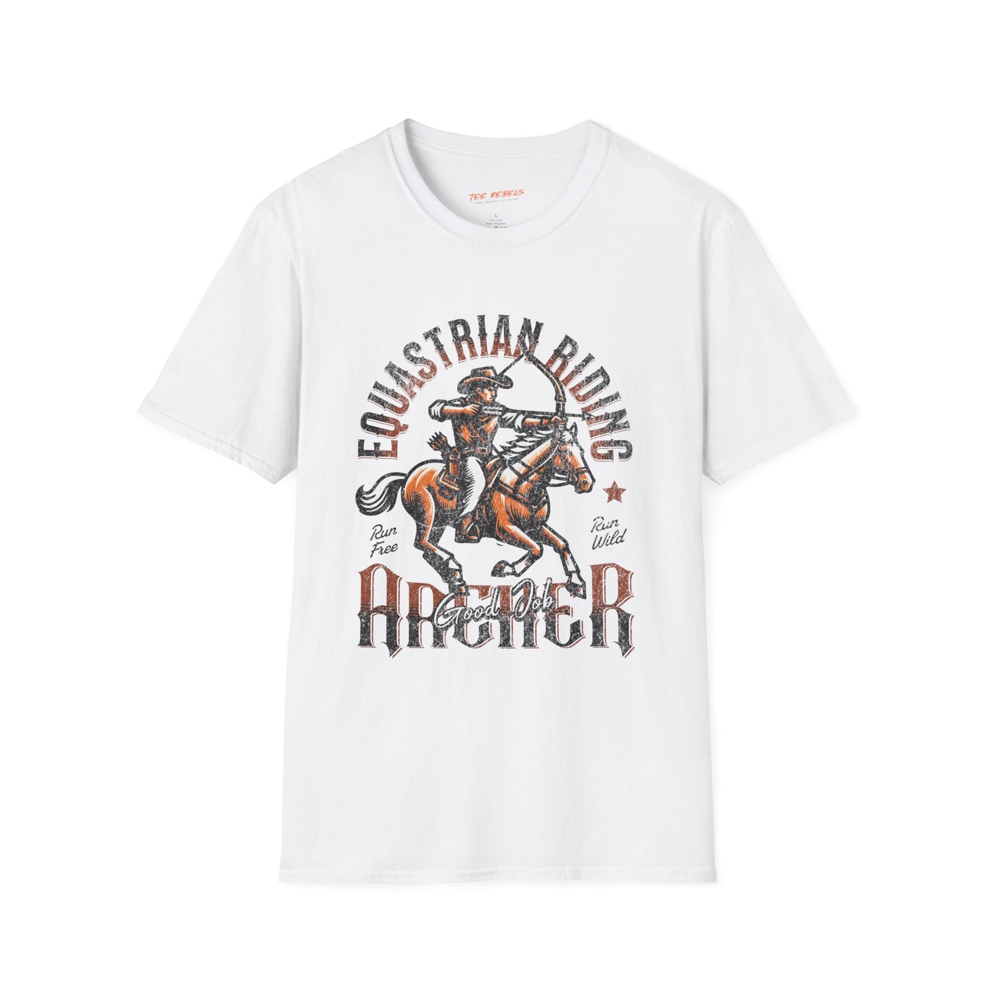 Equestrian Riding Good Job Archer Unisex Streetwear T-Shirt | American Cowboy Graphic T-Shirt | Equestrian Rebel Frequency