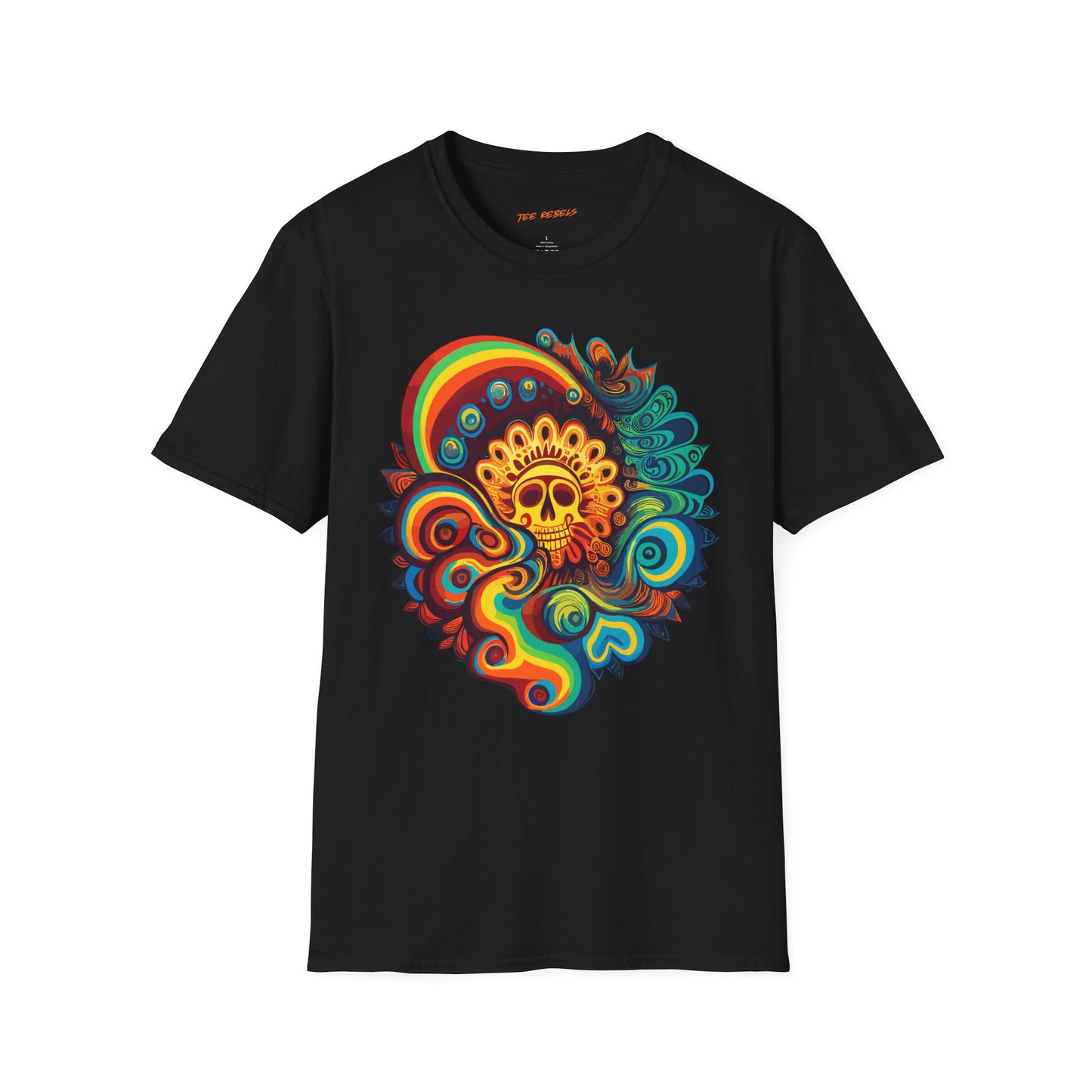 Psychedelic Skull Rainbow Unisex T-Shirt | Skull Rebel Frequency
