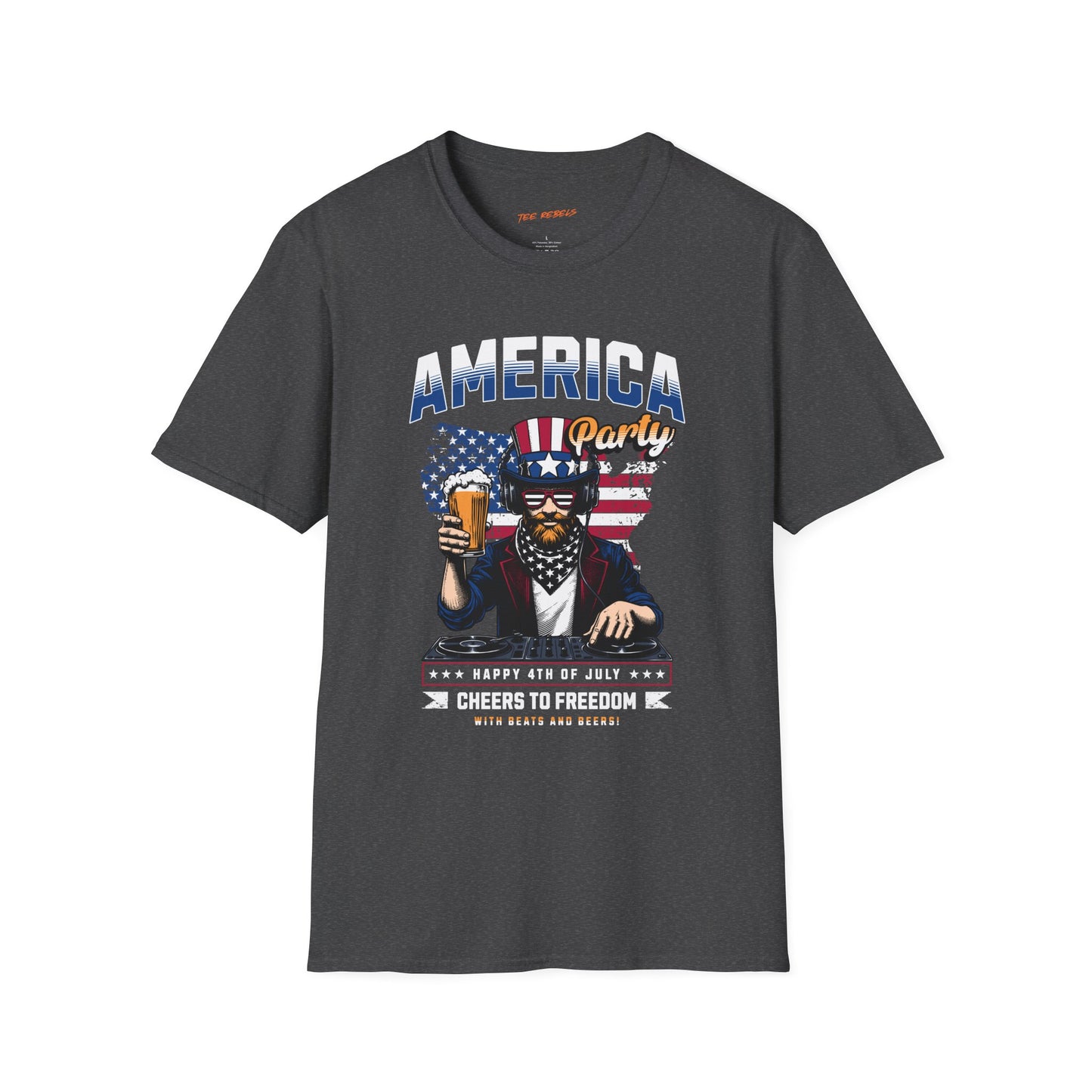 American DJ Party Unisex Streetwear T-Shirt | Graphic Design American Tee | DJ Rebel Frequency