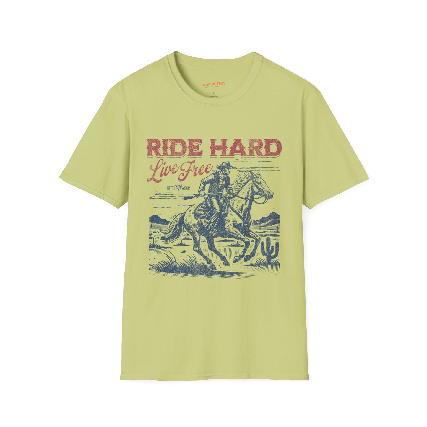 Ride Hard Live Free Unisex Streetwear T-Shirt | American Cowboy Graphic T-Shirt | Cowboy Rebel Frequency