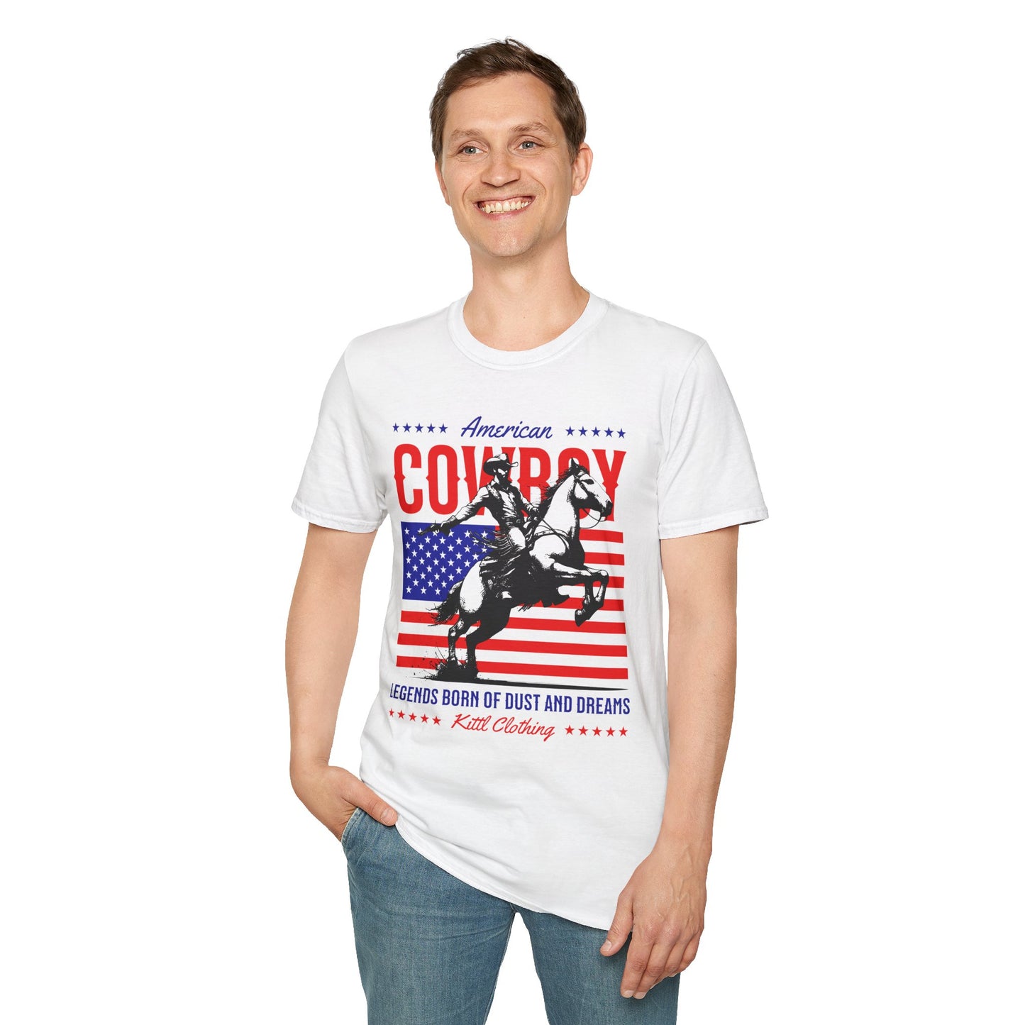 American Cowboy Unisex Streetwear T-Shirt | American Cowboy Graphic T-Shirt | Cowboy Rebel T-Shirt