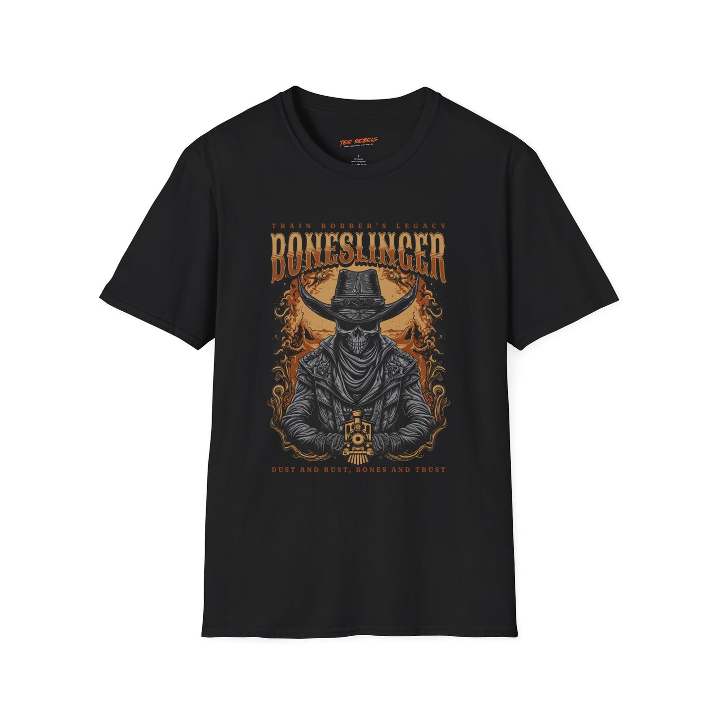 Boneslinger Vintage Unisex Streetwear T-Shirt | Old Wild West Graphic T-Shirt | Skull Rebel Frequency