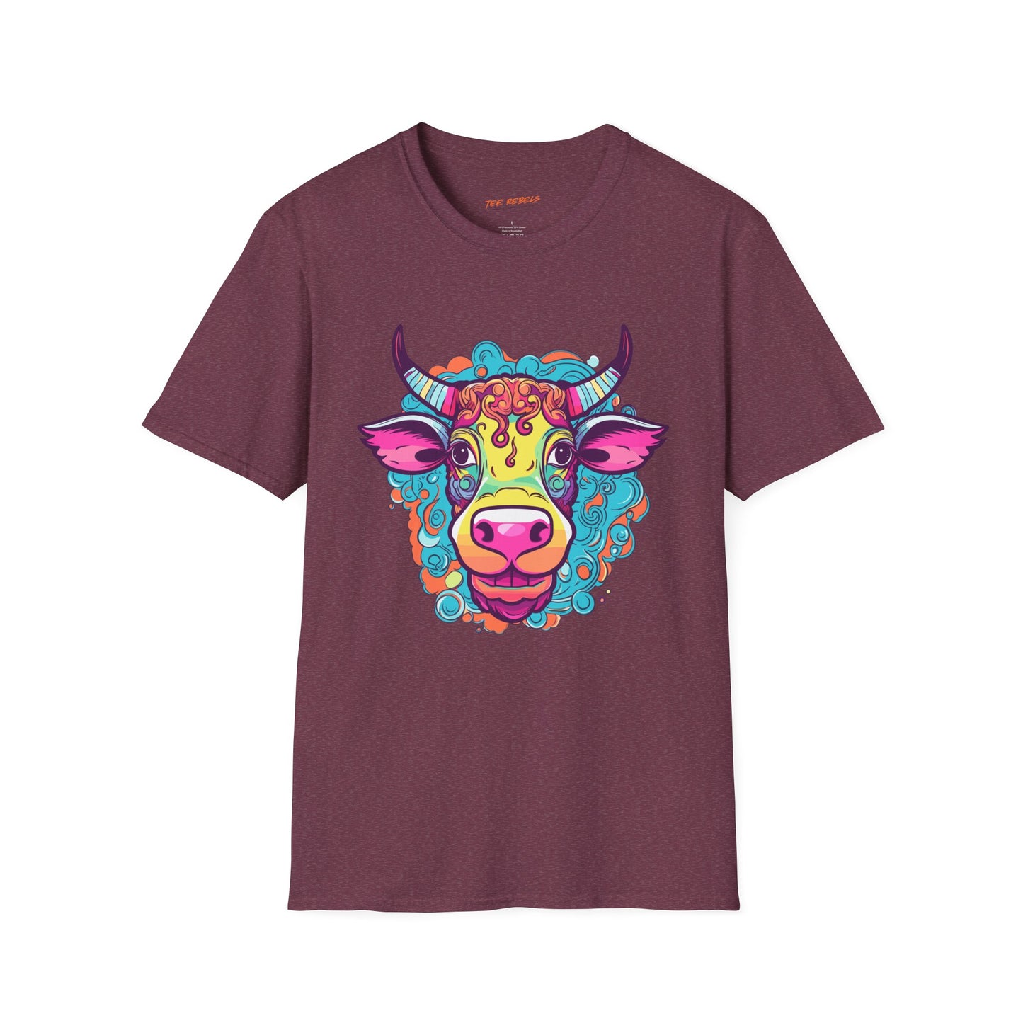 Psychedelic Cow TeeShirt, Fun Farm Animal TeeShirt | Cow Frequency