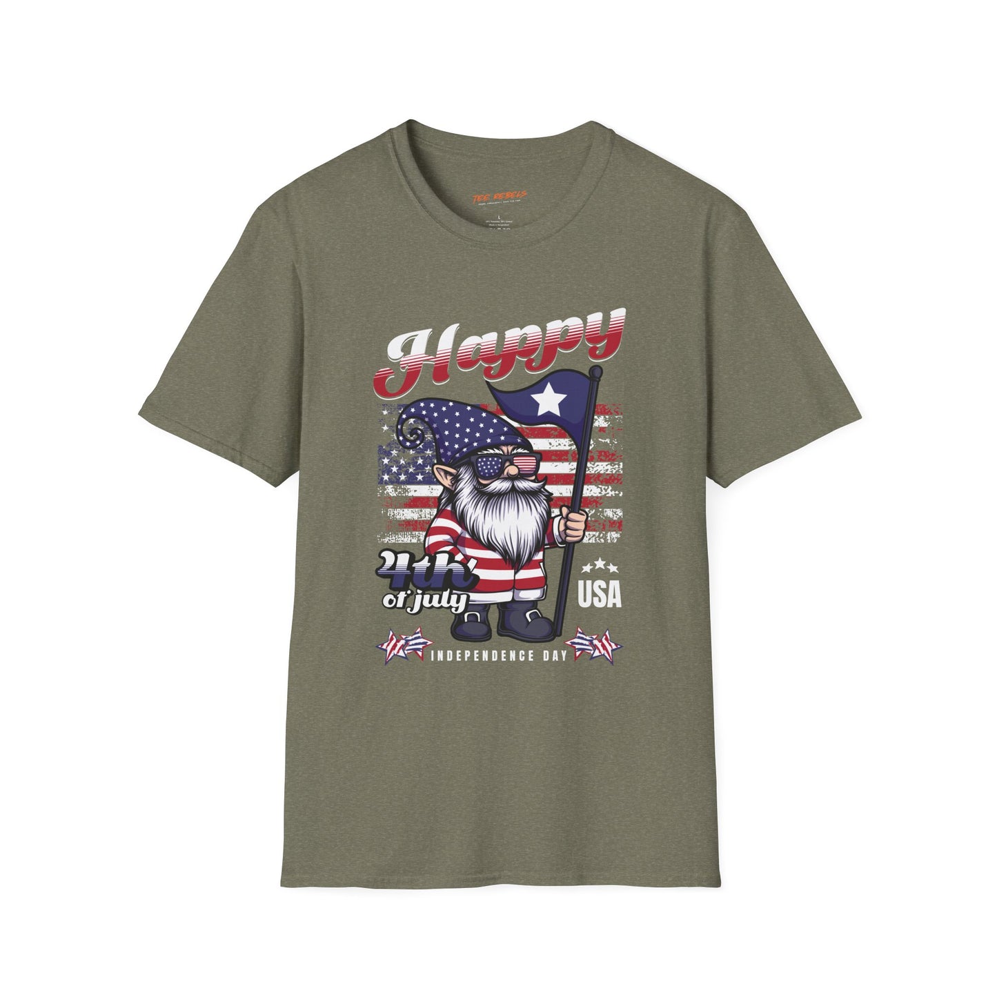Gnome Happy 4th of July Unisex Streetwear T-Shirt | 4th of July Graphic T-Shirt | Gnome Rebel Frequency
