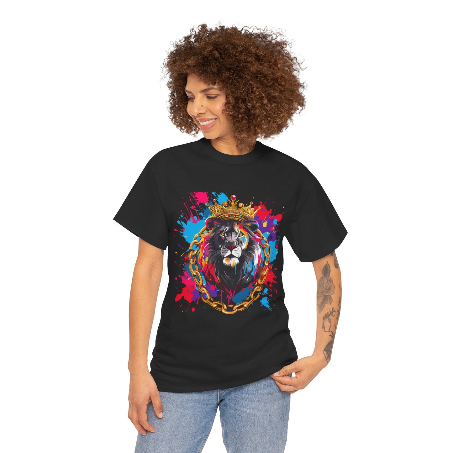 King of the Jungle Graphic Unisex Heavy Cotton Tee | Lion Rebel Frequency