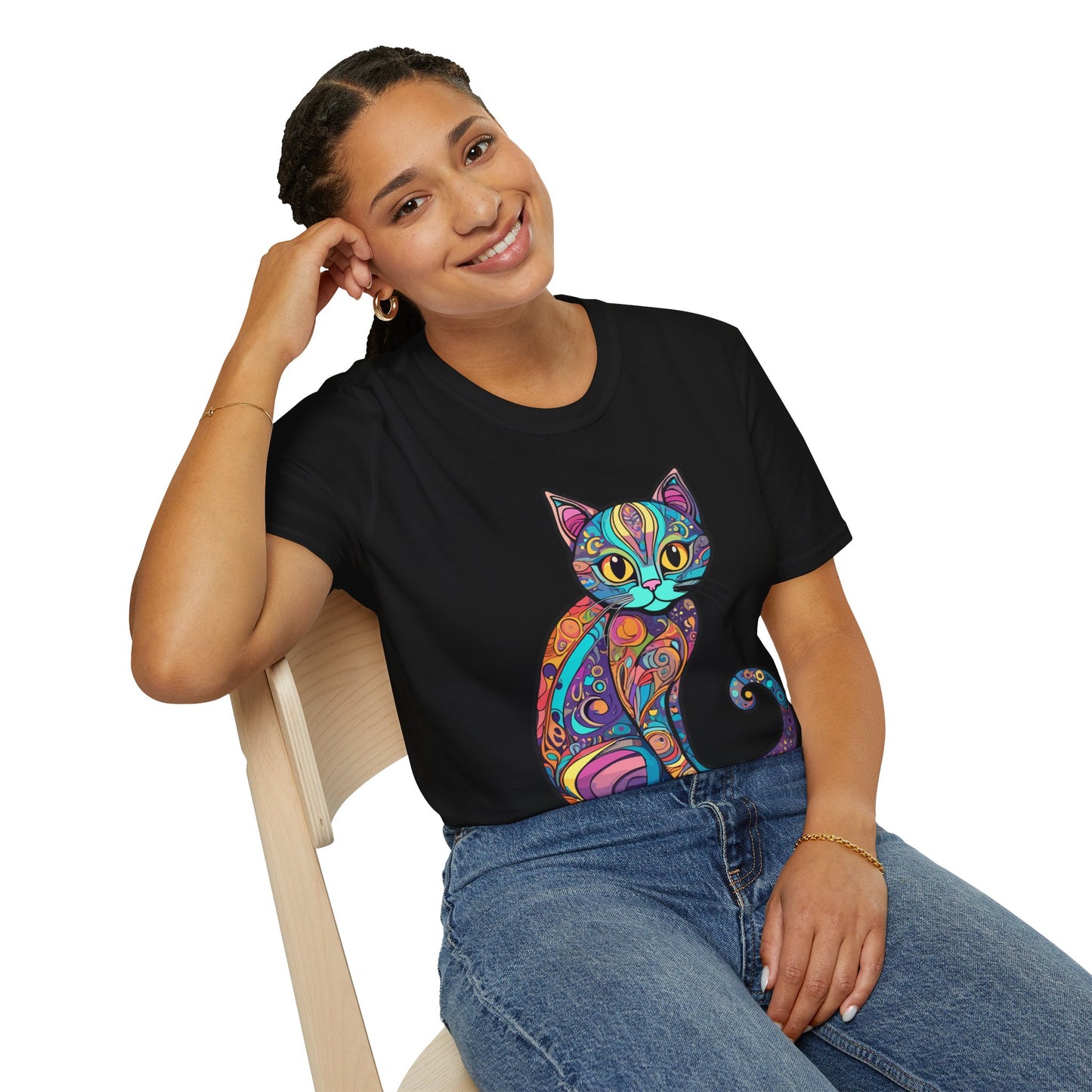 Psychedelic Cat Gaze Unisex T-Shirt | Cat Rebel Frequency