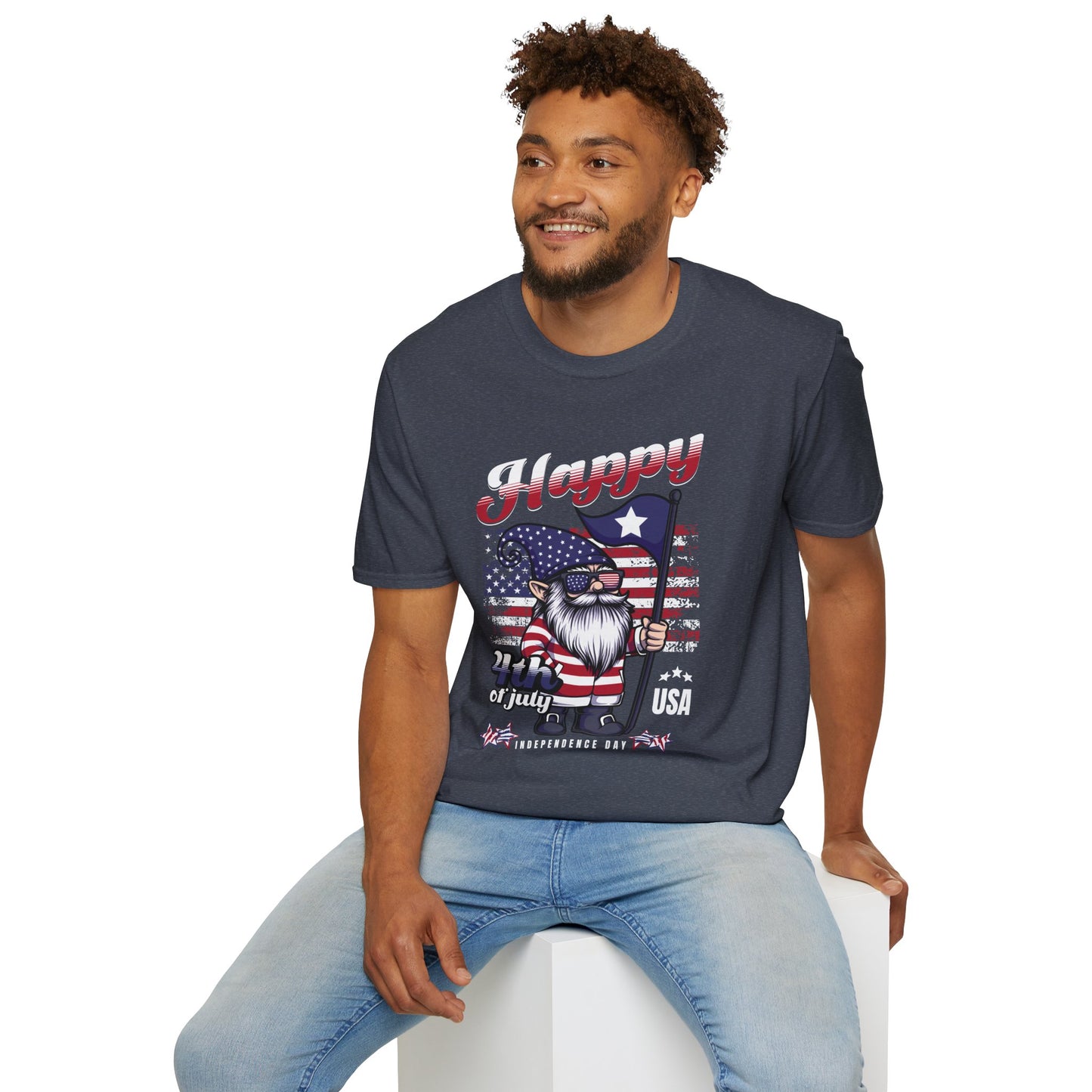 Gnome Happy 4th of July Unisex Streetwear T-Shirt | 4th of July Graphic T-Shirt | Gnome Rebel Frequency