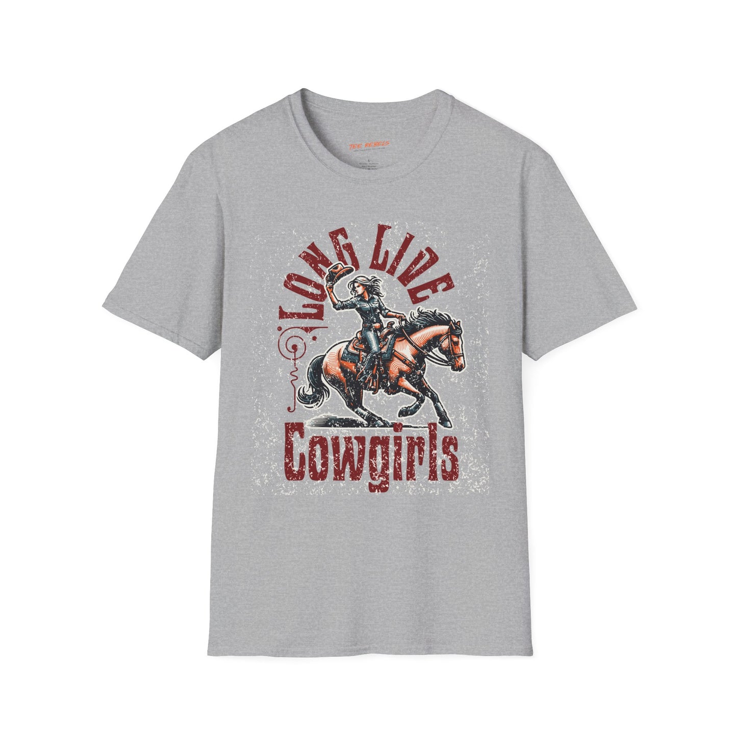 Long Live Cowgirls Unisex Streetwear T-Shirt | American Cowgirl Graphic T-Shirt | Cowgirl Rebel Frequency
