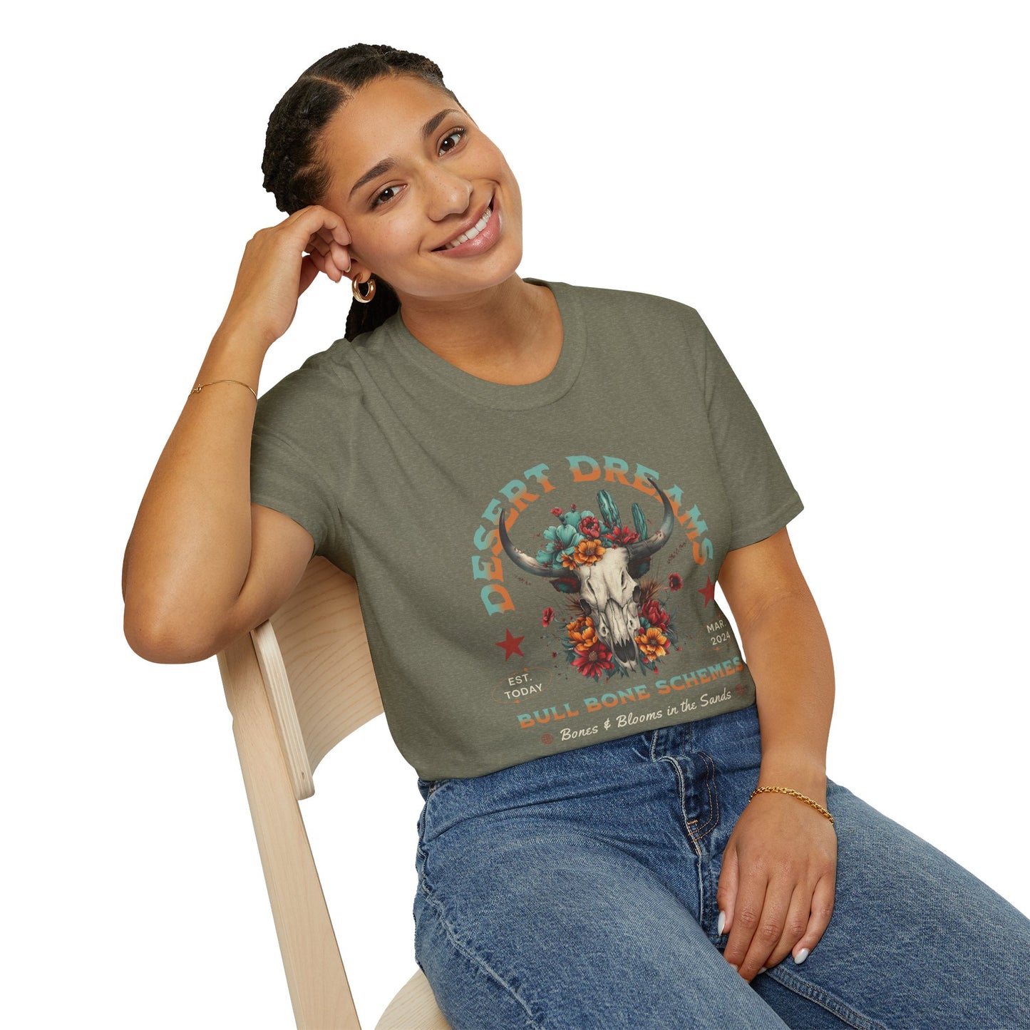 Desert Dreams Unisex Streetwear T-Shirt | Western Vintage Graphic Tee | Desert Rebel Frequency